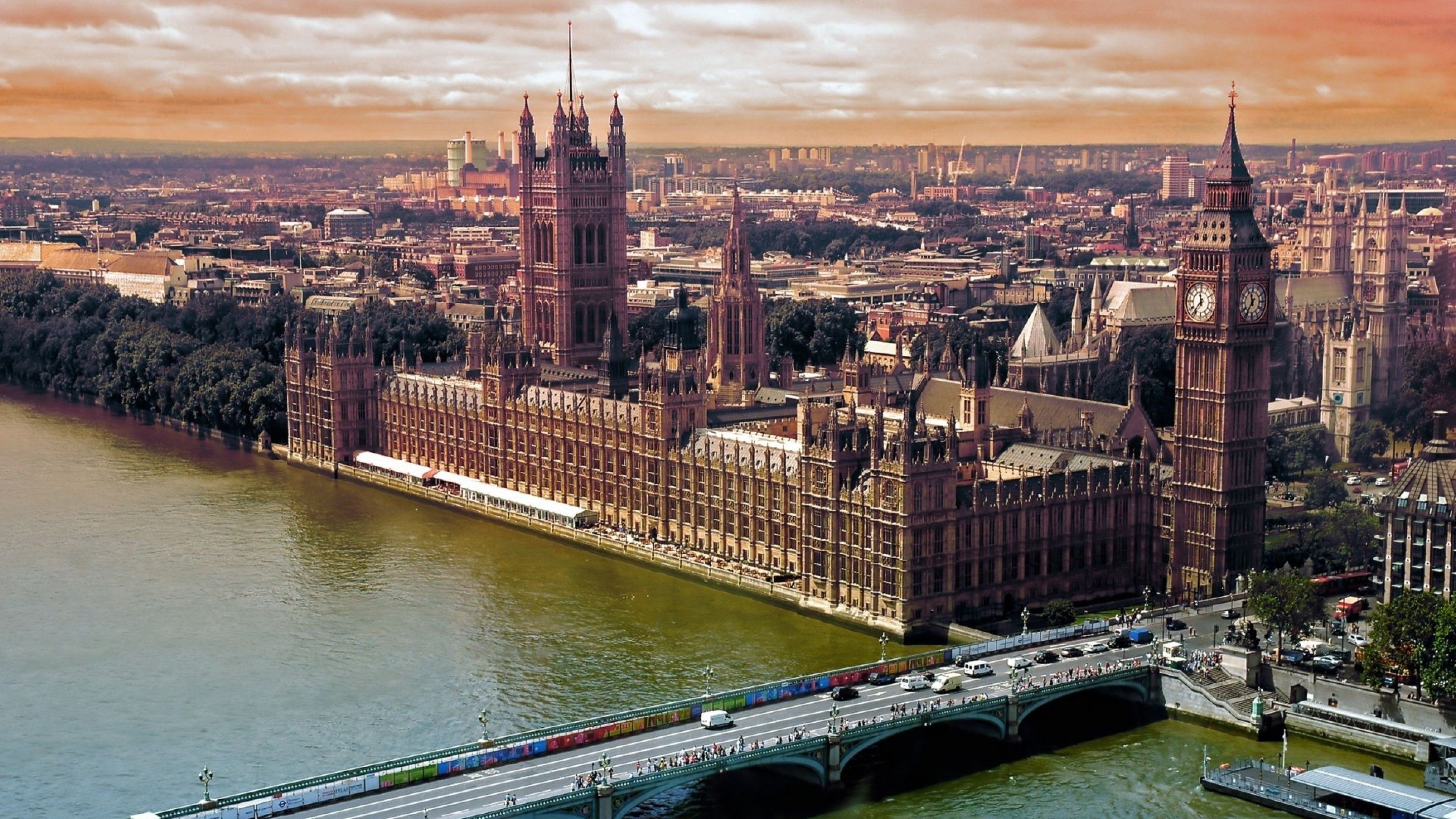 Free download London Top view Bridge Big ben Wallpaper Background
