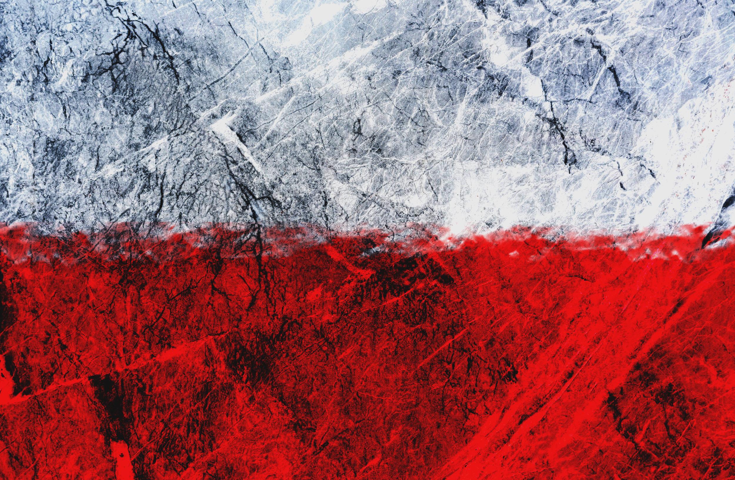 A Stone Wall as a Polish Flag, a abstract wallpaper I made for 11