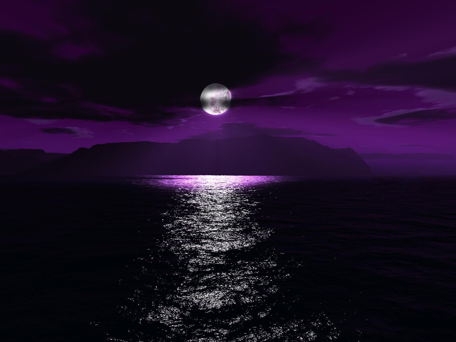 Desktop purple moon wallpaper download