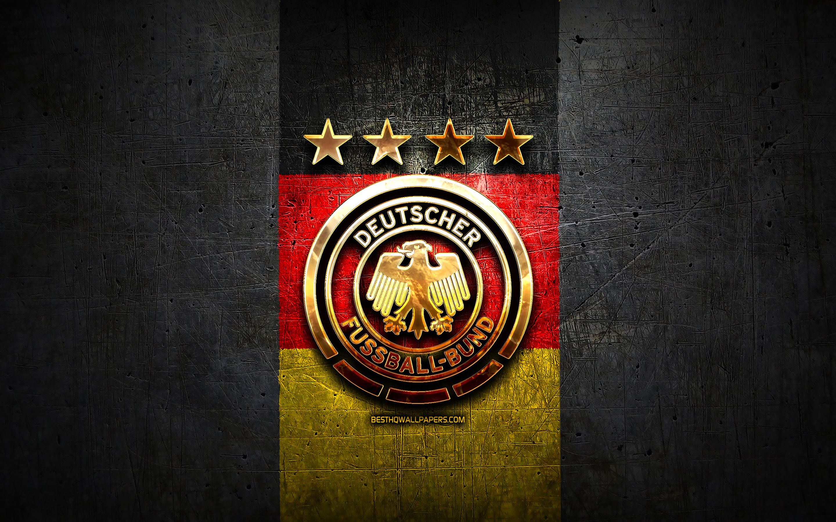 Download wallpaper Germany National Football Team, golden logo