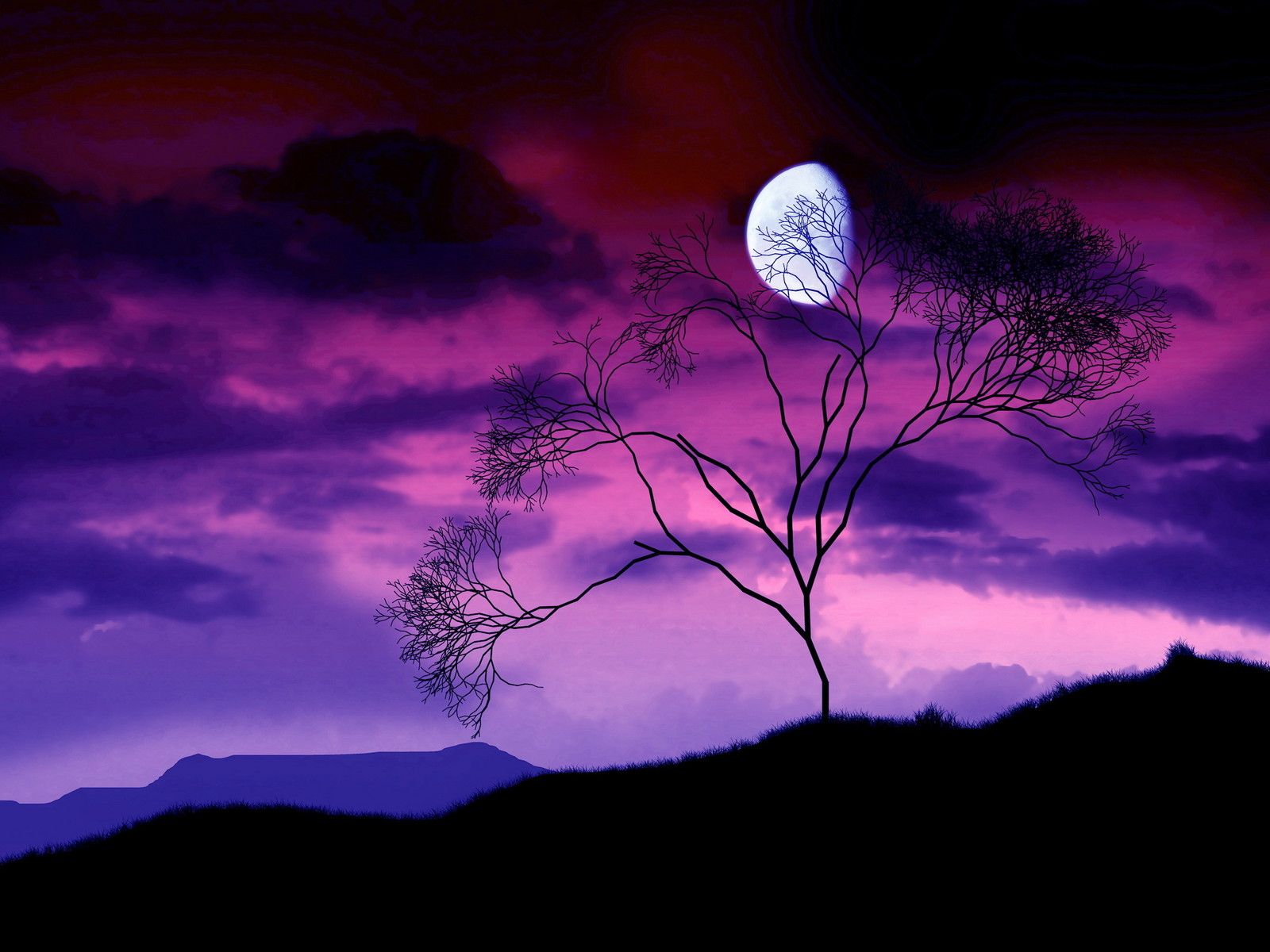 Free download Nature Wallpaper Purple Moon [1600x1200]