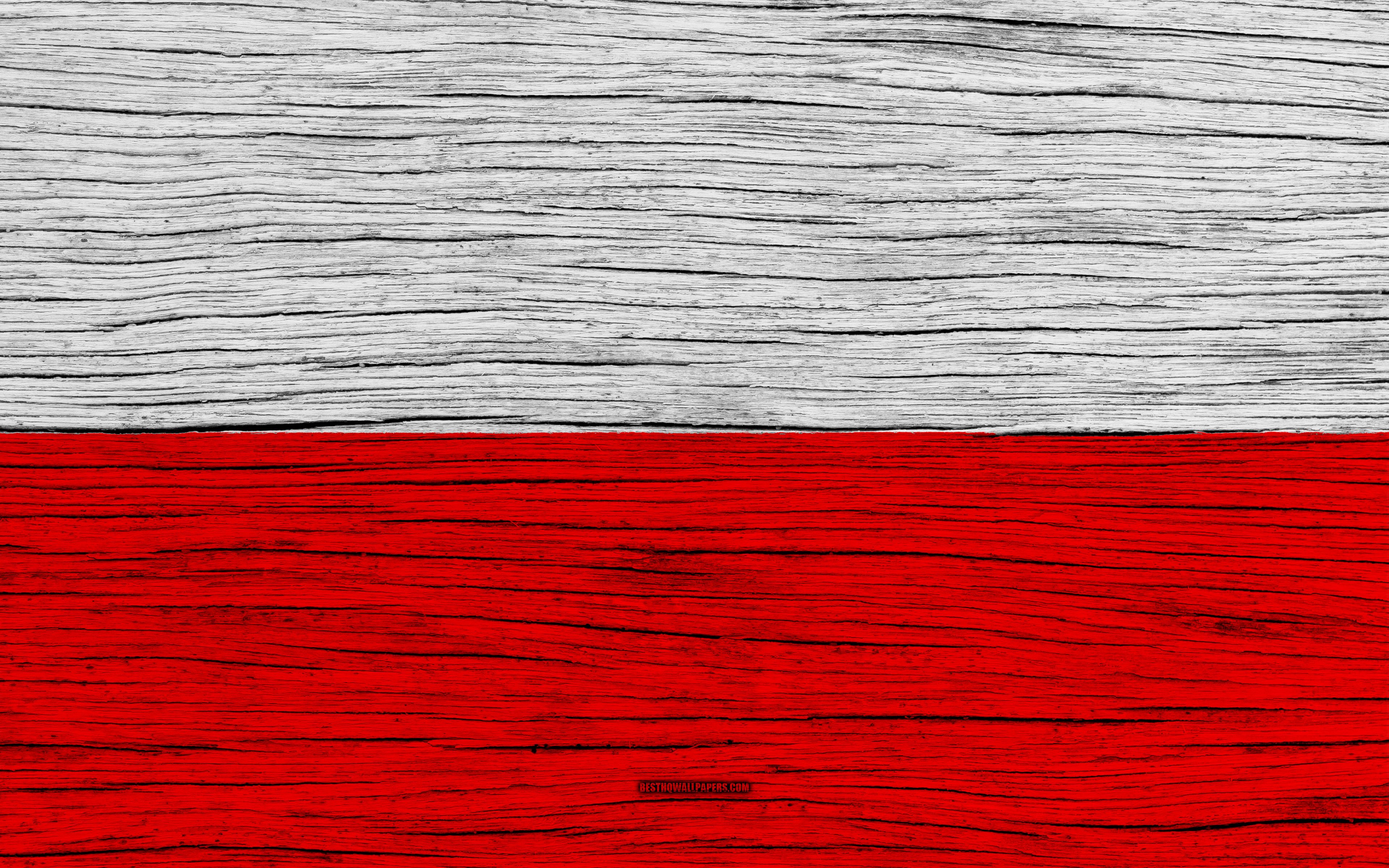Download wallpaper Flag of Poland, 4k, Europe, wooden texture