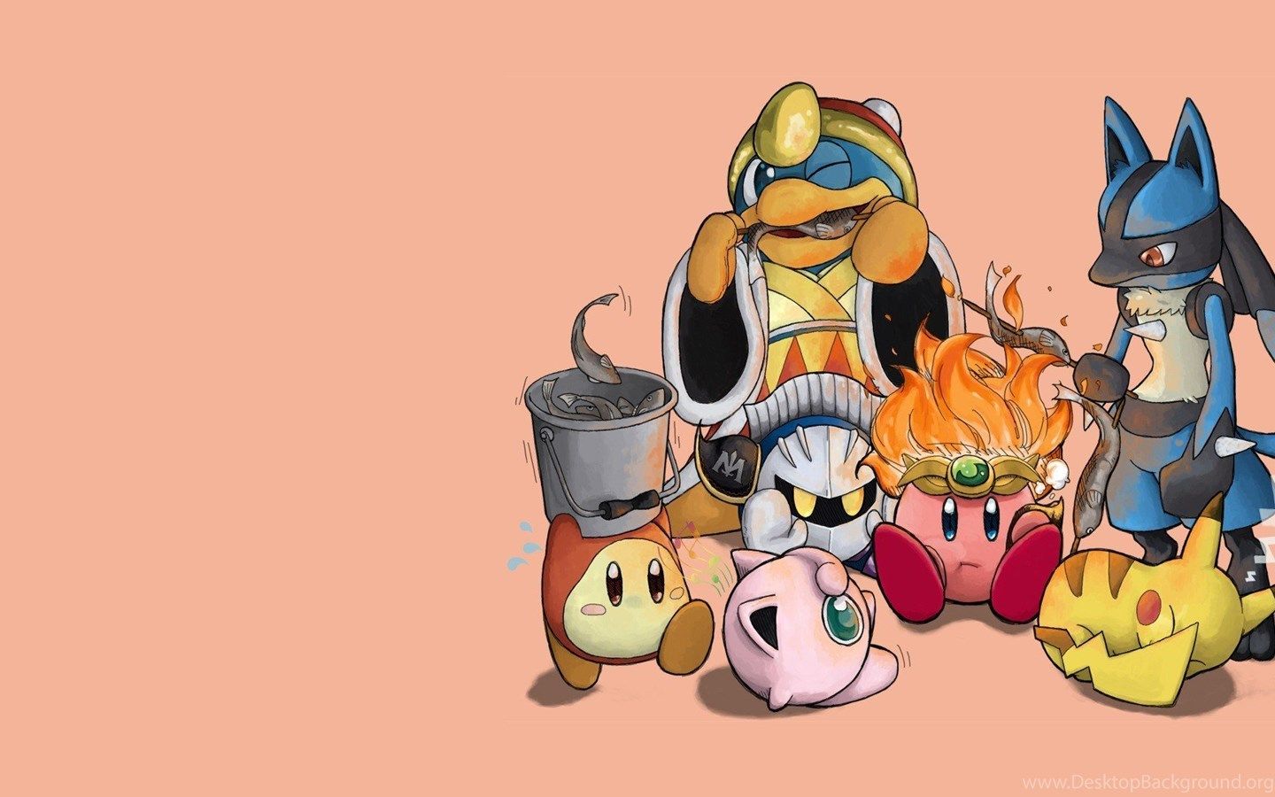 Kirby Pokemon Video Games Pikachu King Dedede Camping Simple