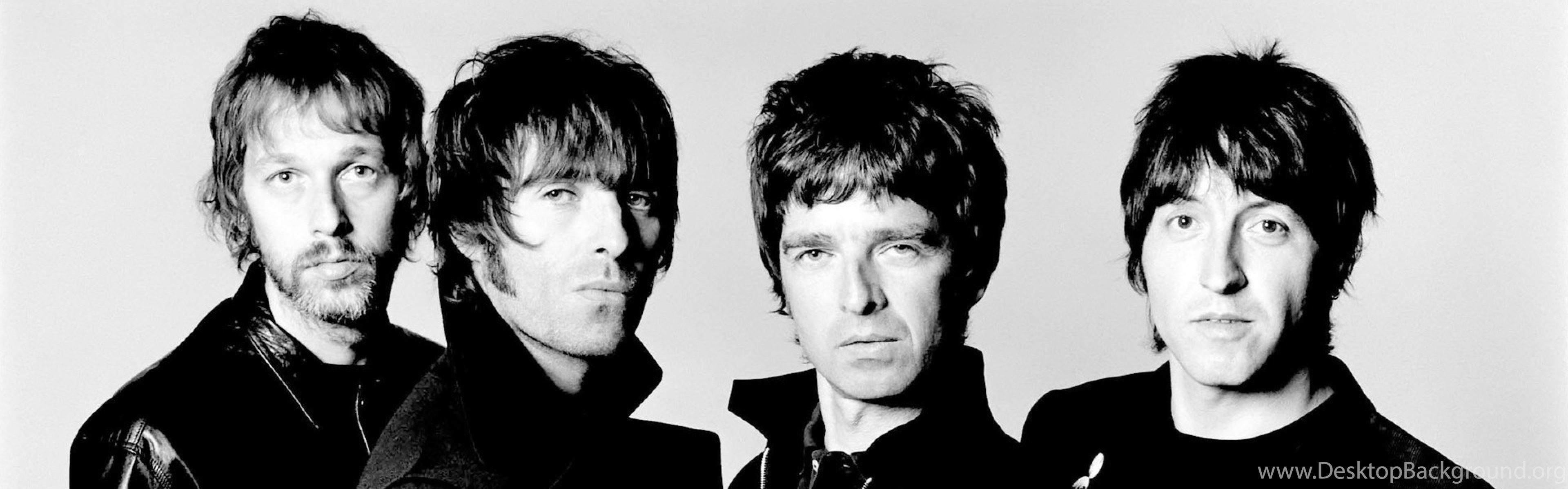 Download Wallpaper 3840x1200 Oasis, Band, Members, Hairs, Suits