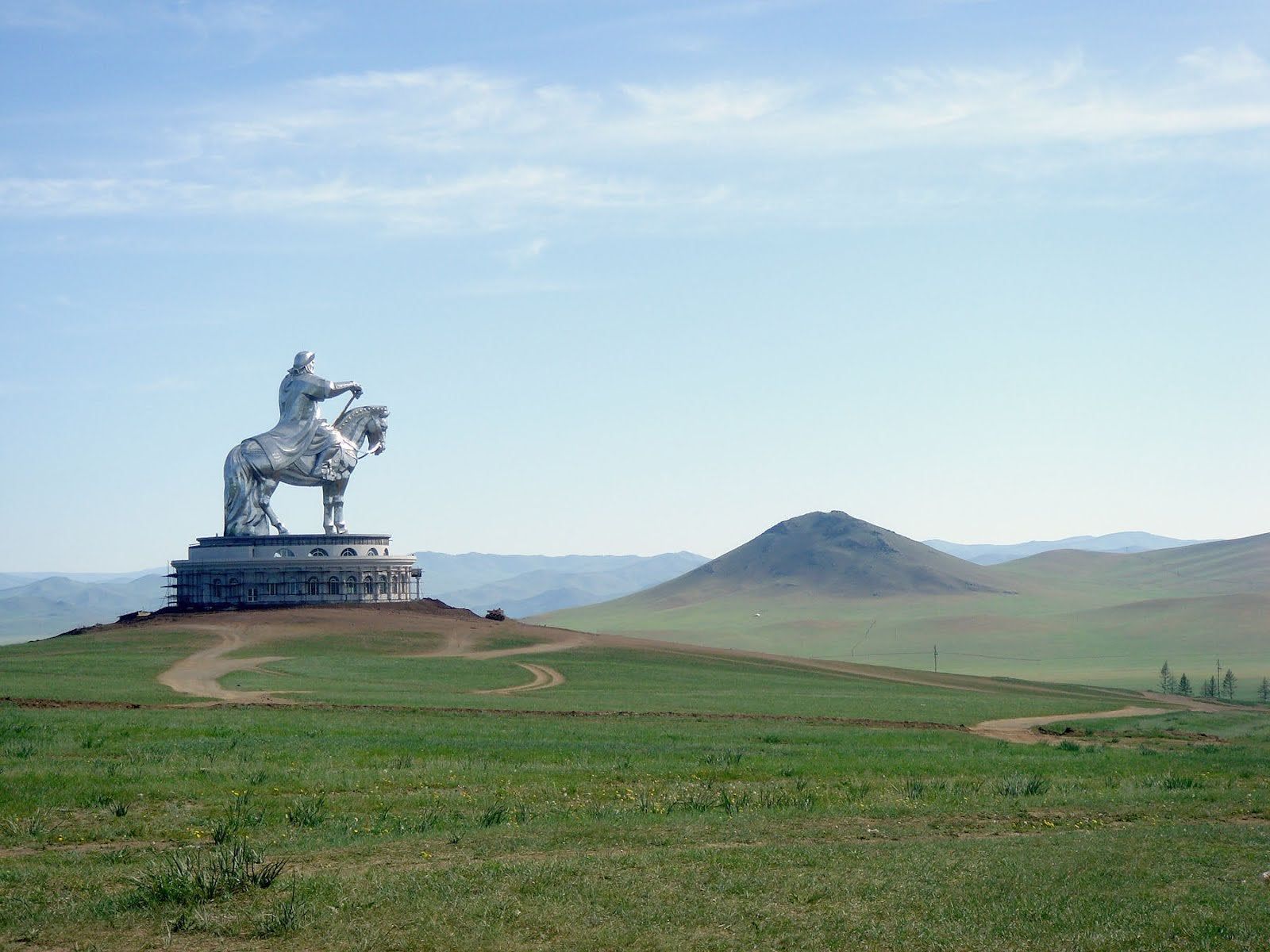 Genghis Khan statue on the Mongolian steepes