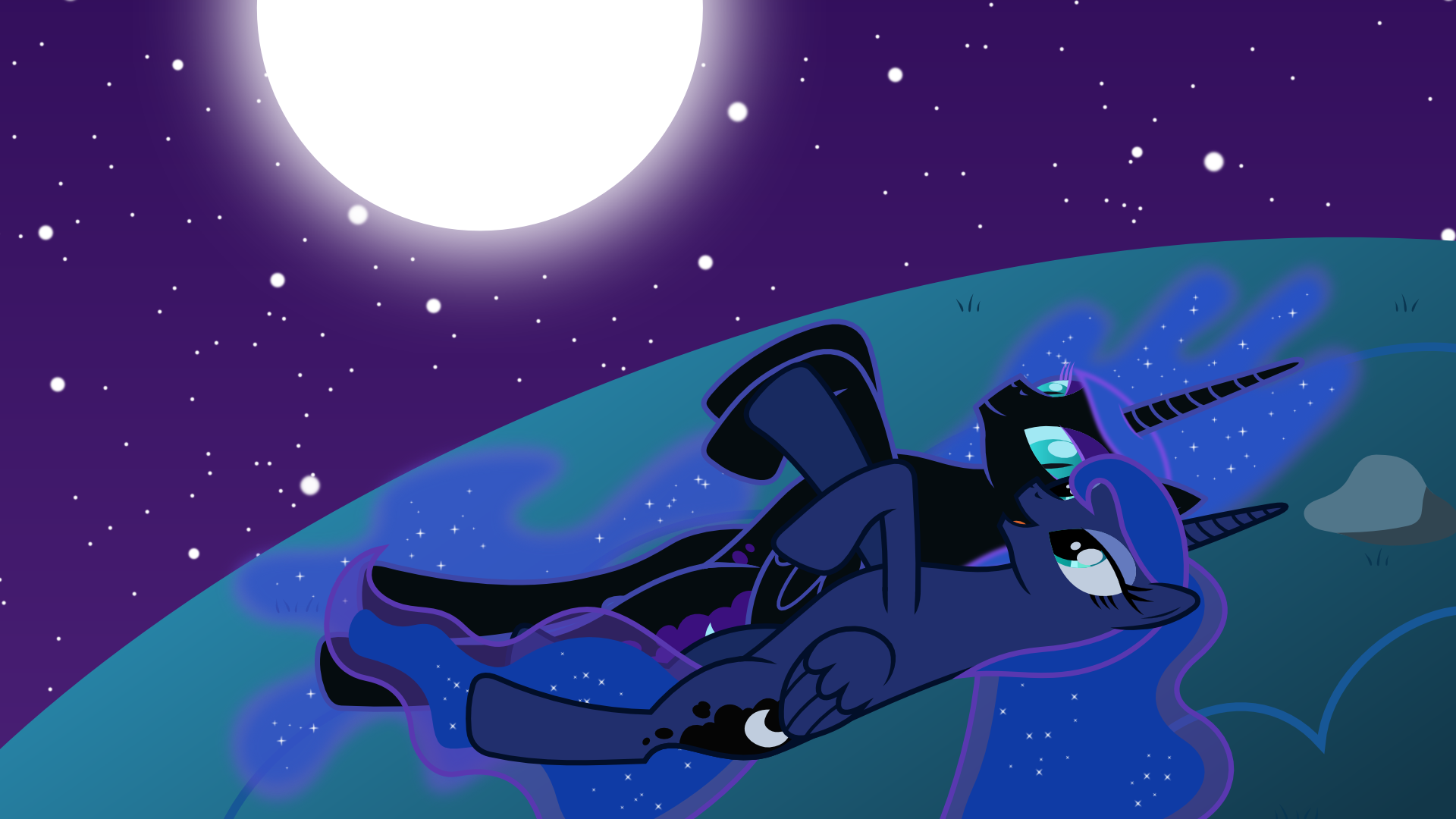 Nightmare and Luna Stargazing (2) (Wallpaper)