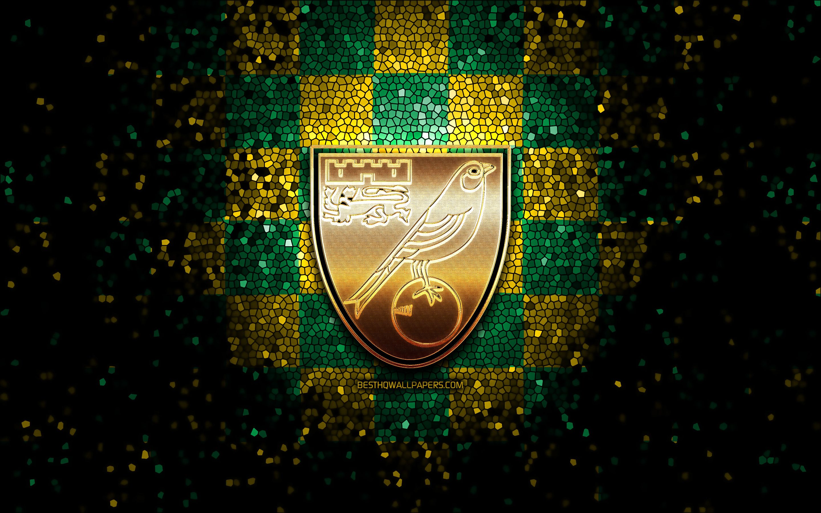 Download wallpaper Norwich City FC, glitter logo, Premier League