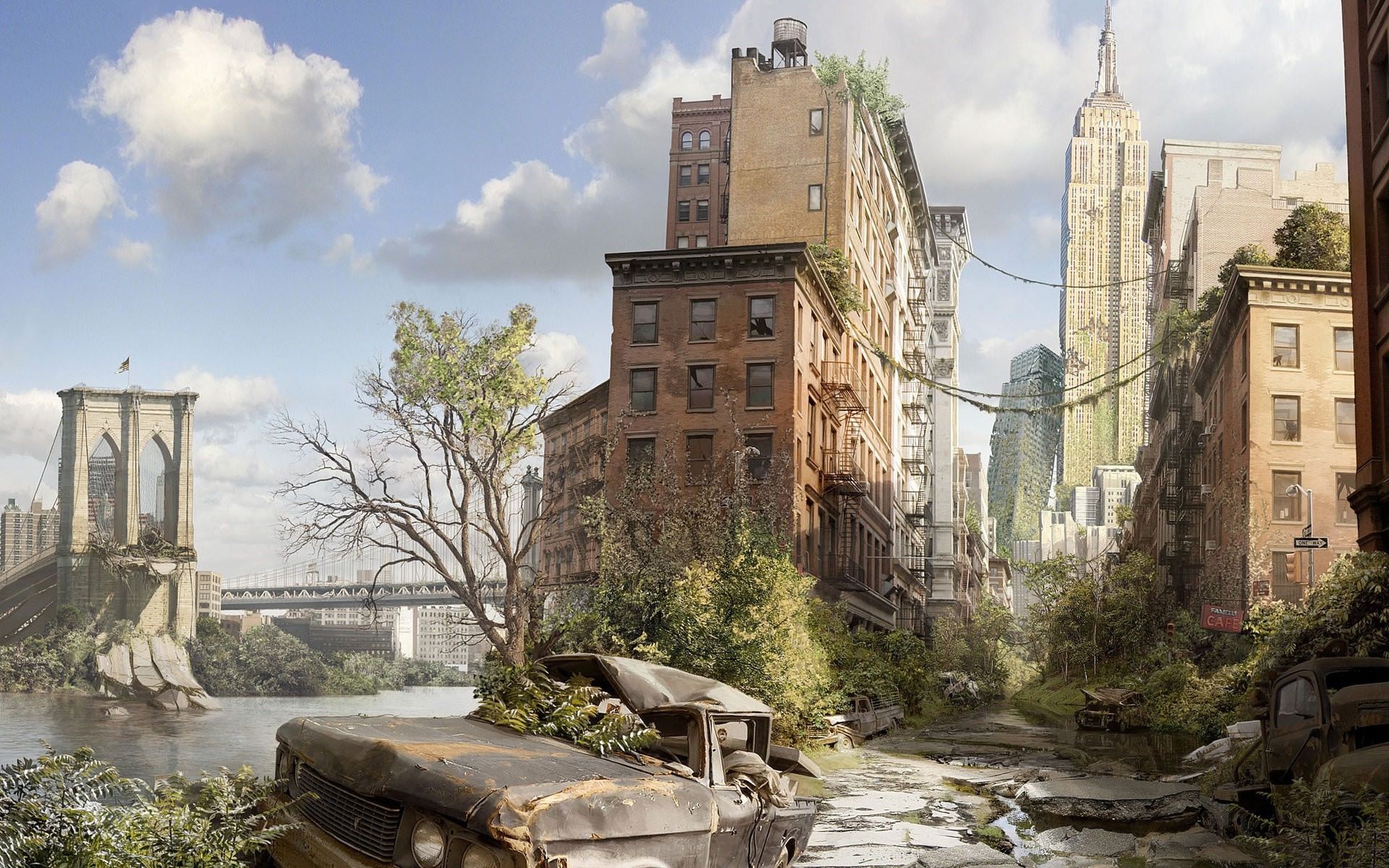 Daily Wallpaper: Post Apocalyptic New York. I Like To Waste My Time