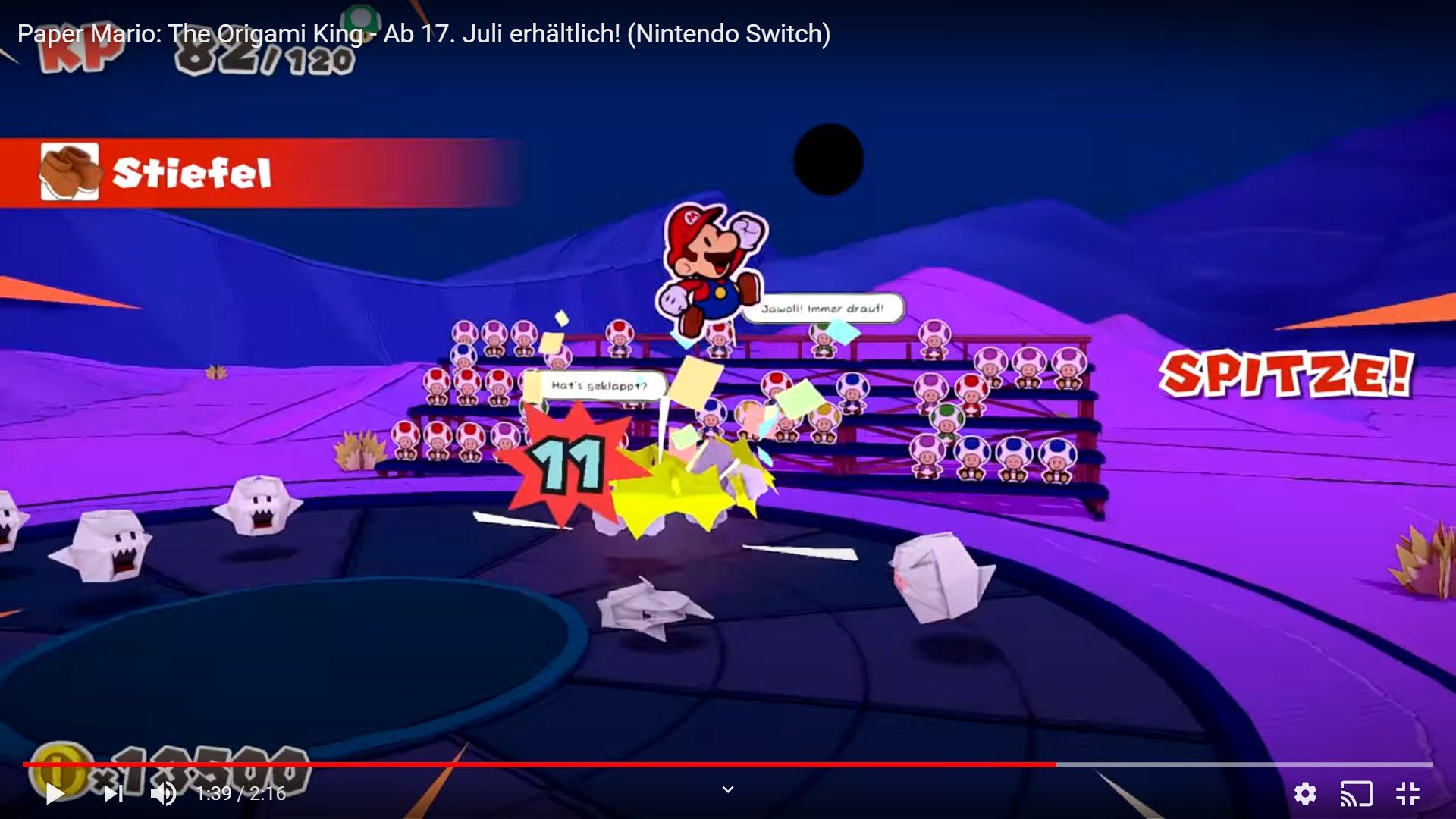 The new Paper Mario TOK battle systems makes it so Boos behind you