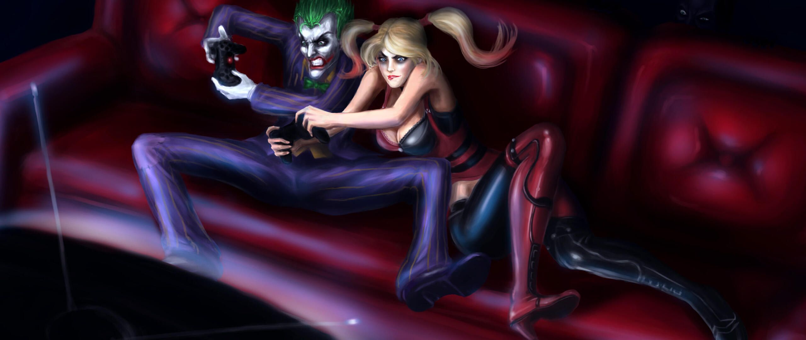 Harley And Joker Playing Games 2560x1080 Resolution HD