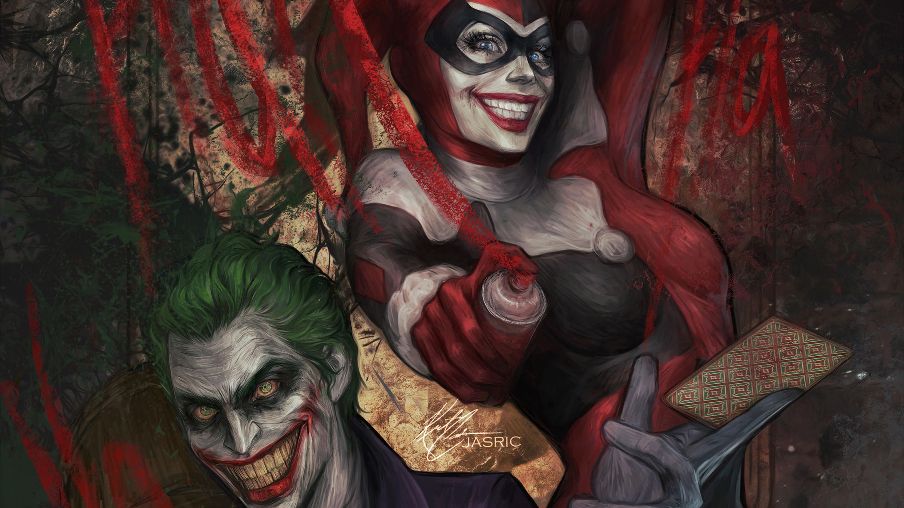 Wallpapers 4k Joker And Harley Quinn Art 4k.