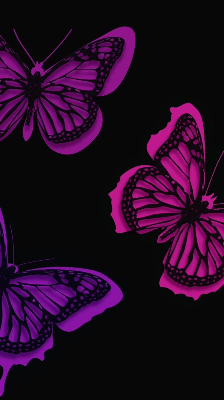 Purple butterflies, creative picture 750x1334 iPhone 8/7/6/6S