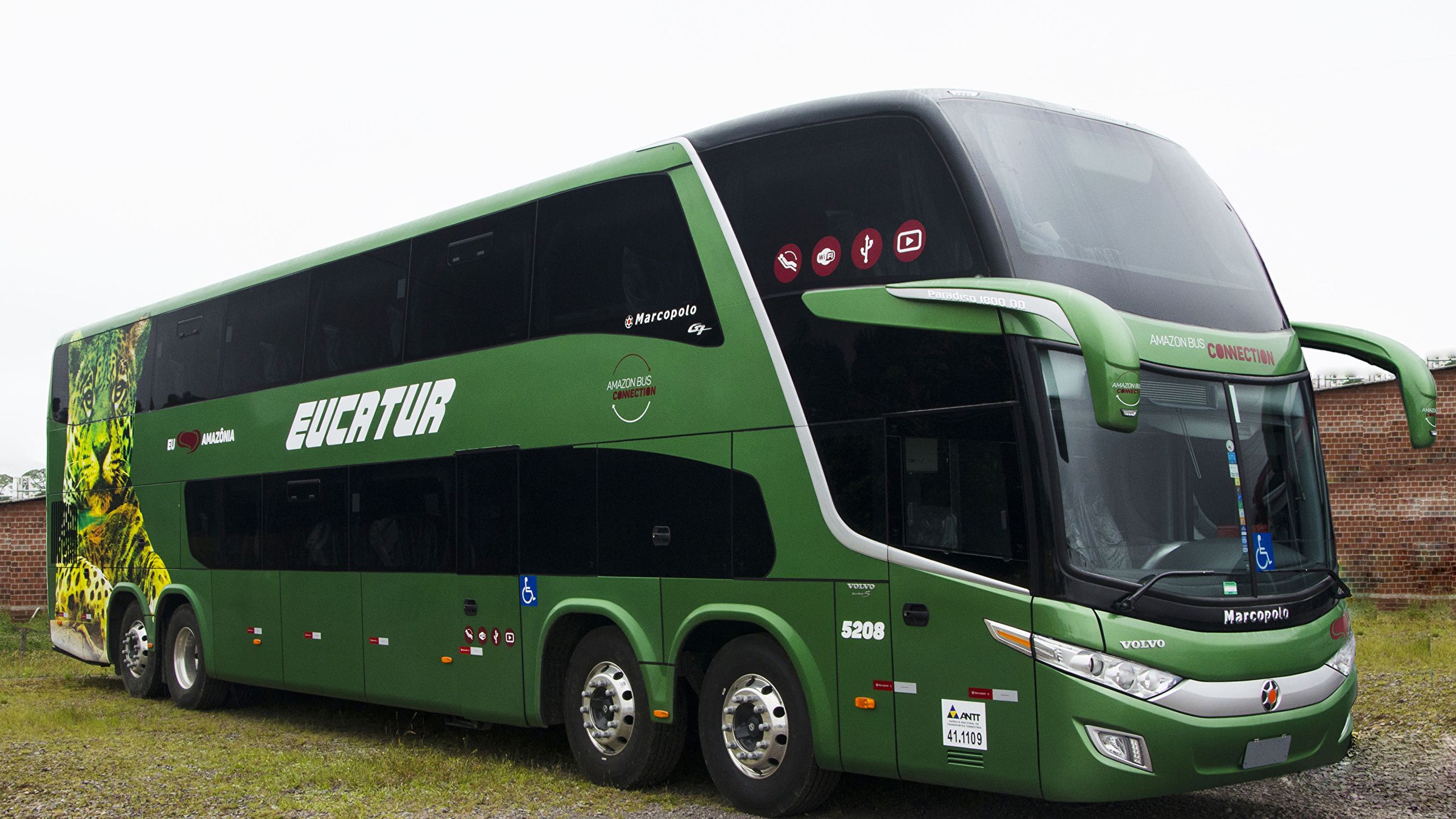 Image Bus Volvo Green Cars 2560x1440