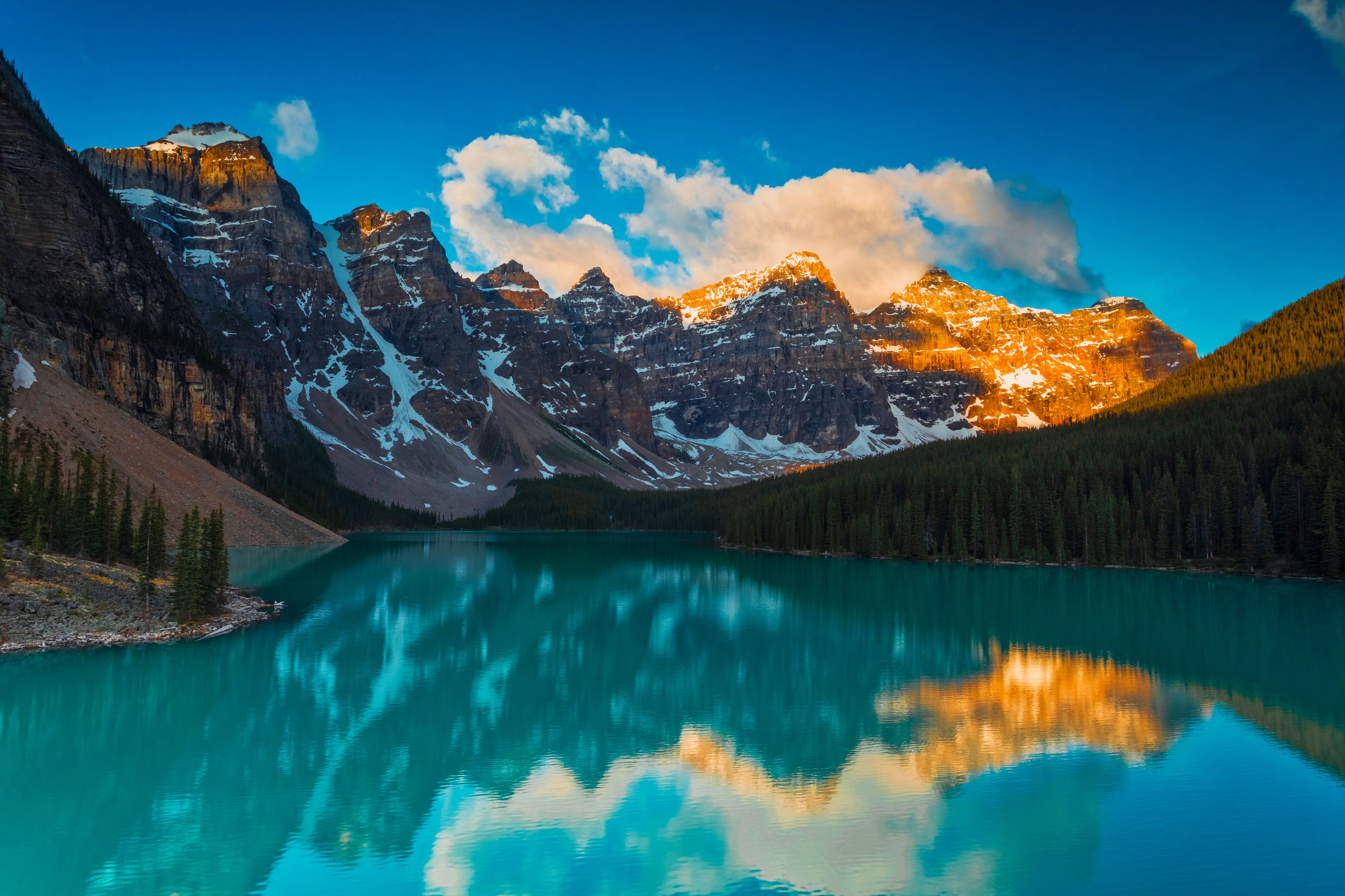 Wallpaper Moraine Lake, Landscape, Banff National Park, Alberta