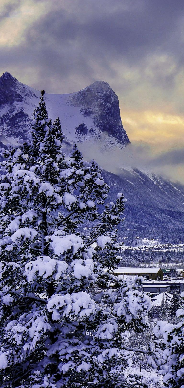 Canada Mountain Alberta Banff National Park Wallpaper - [1440x3040]