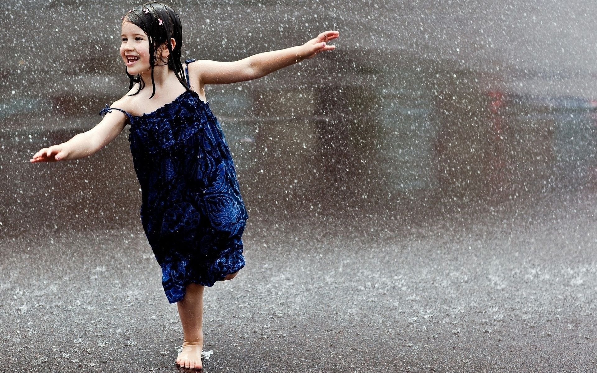Happy kid in rain. Rain wallpaper, Girl in rain, Dancing in the rain