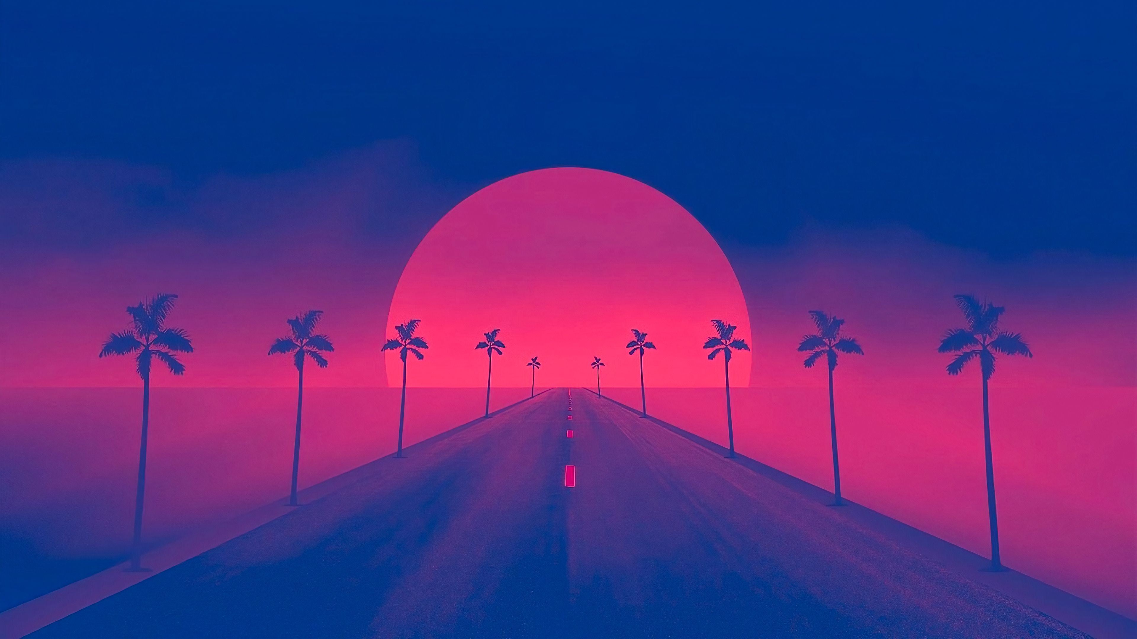 Retrowave Sunset 4K Wallpaper