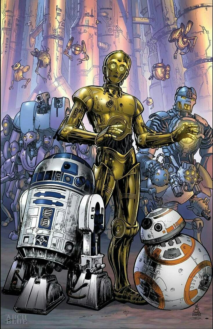 C3PO, R2D2 AND BB 8. Star Wars Art, Star Wars Artwork, Star Wars