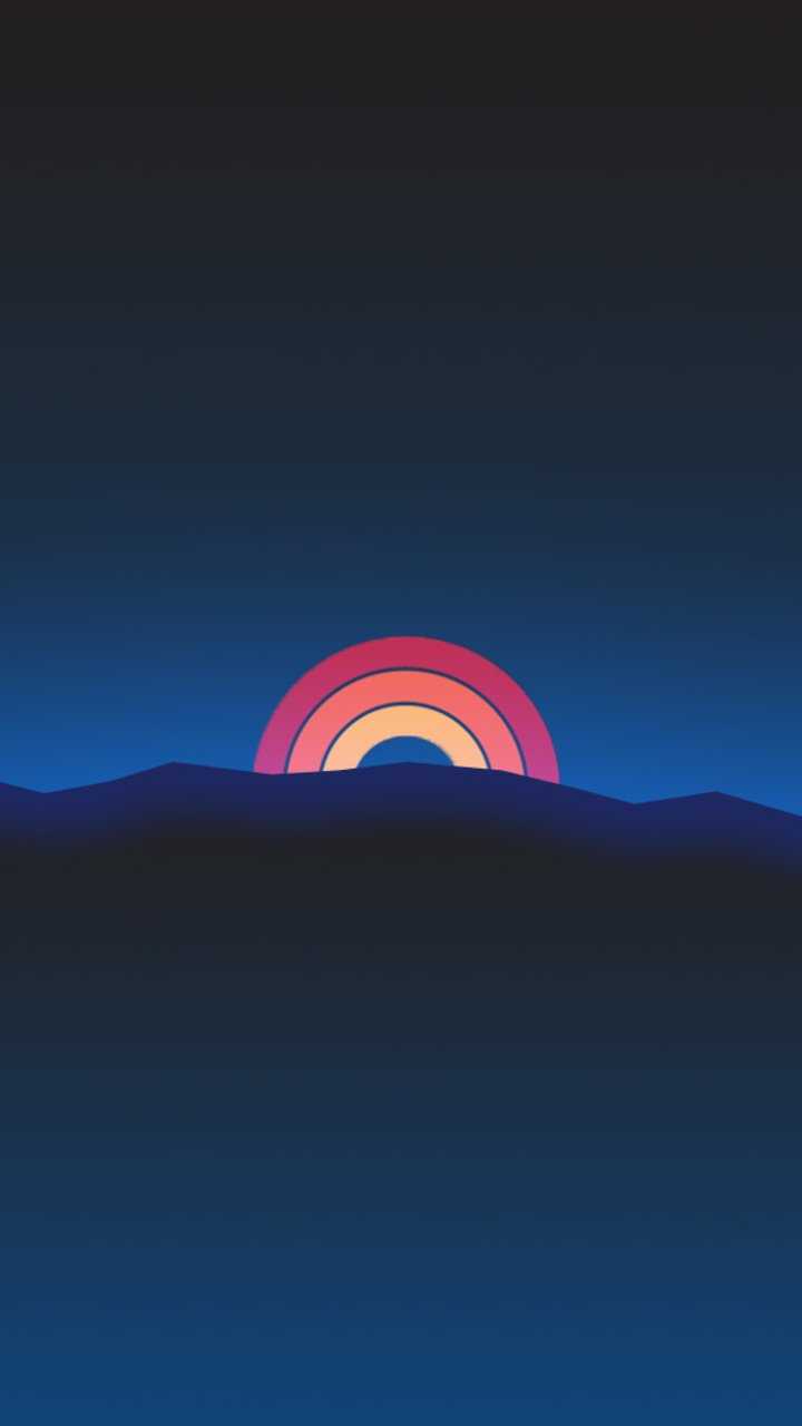 Minimalism Neon Rainbow Sunset Retro Style HD Wallpaper (720x1280)