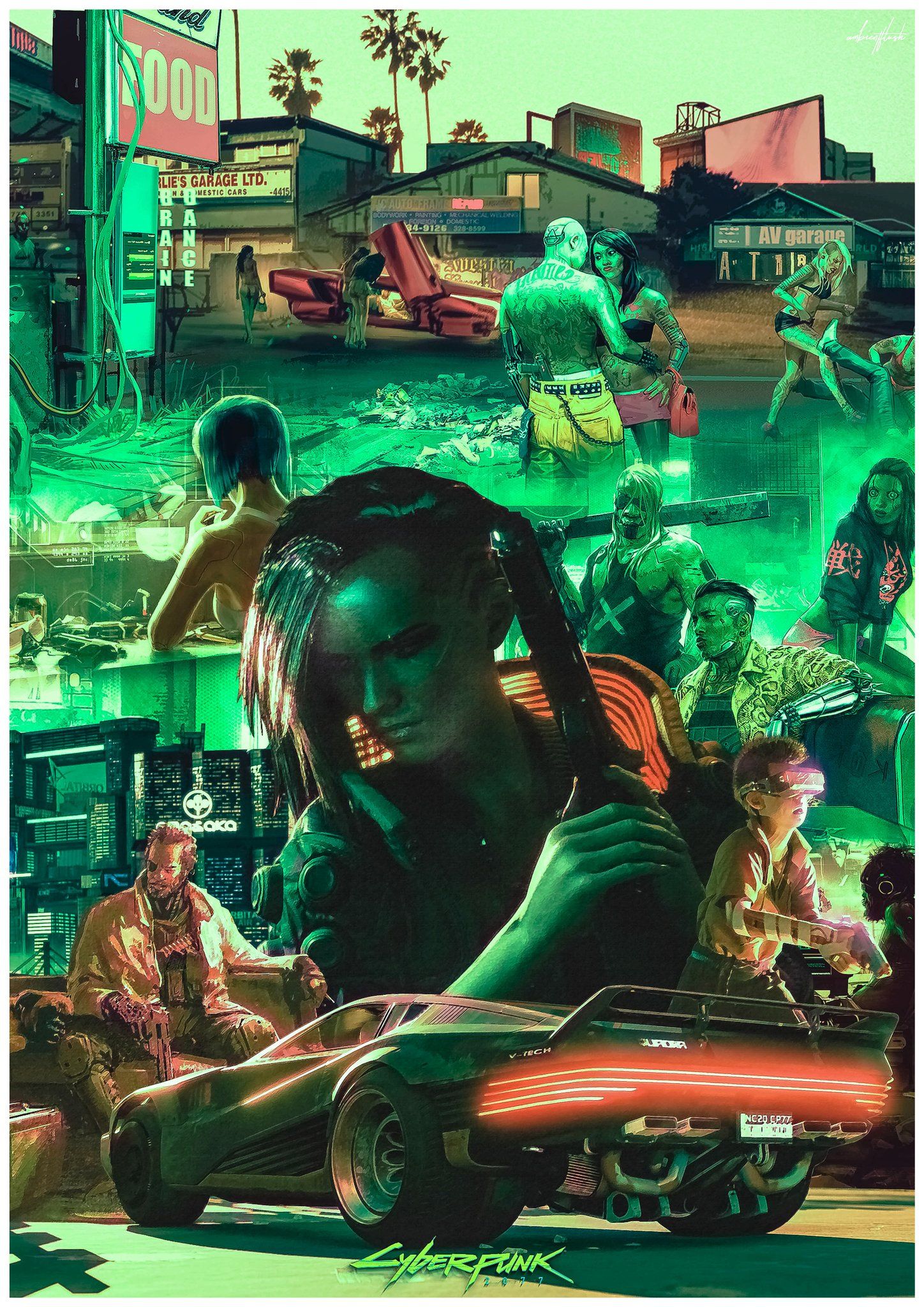 Made this Cyberpunk 2077 art /poster/ wallpaper