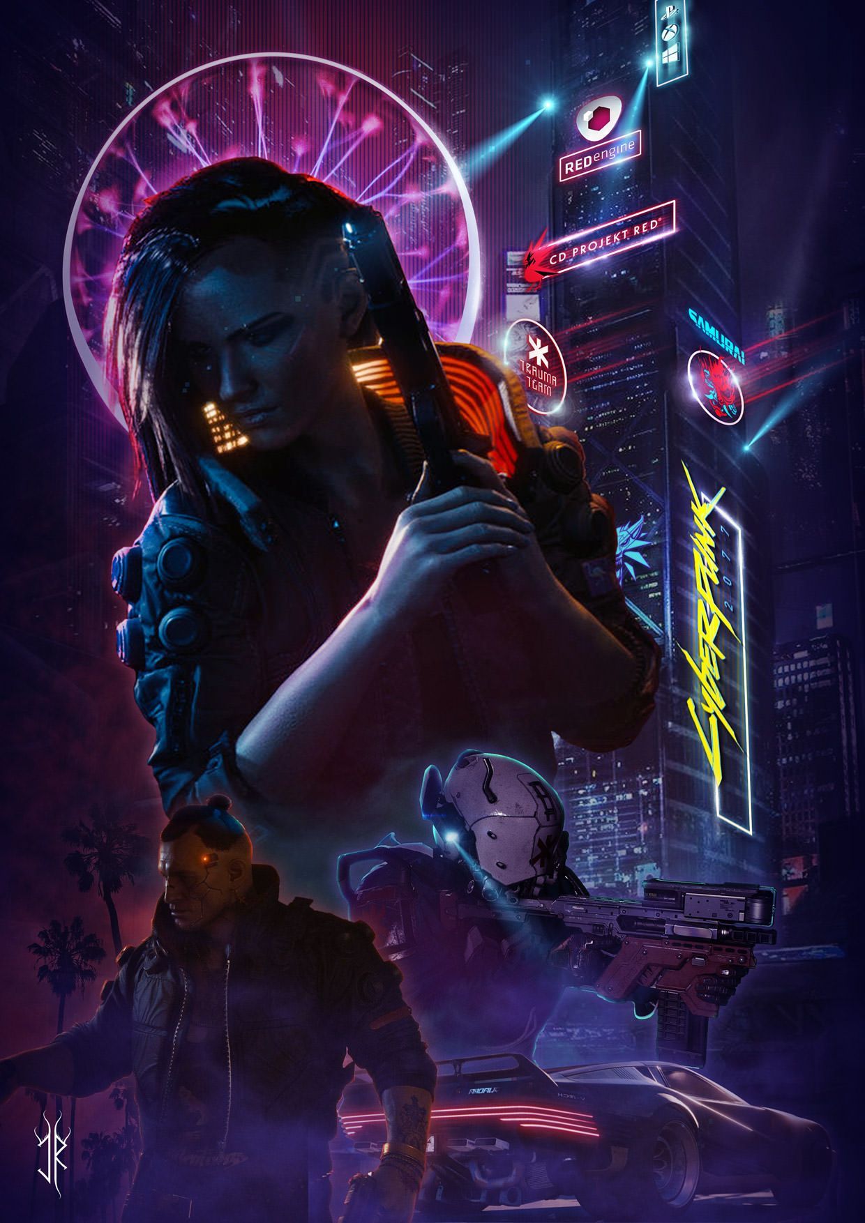 Cyberpunk 2077 poster. Science fiction design, Cyberpunk 2077