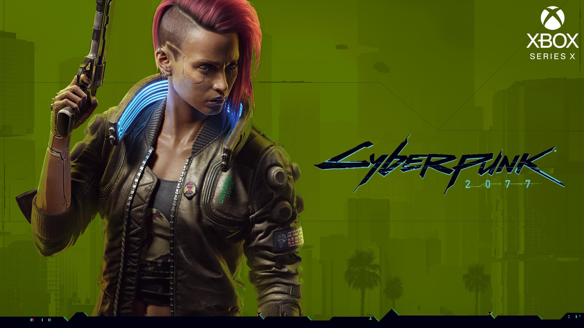 Cyberpunk 2077 Poster with Female V, Xbox Style