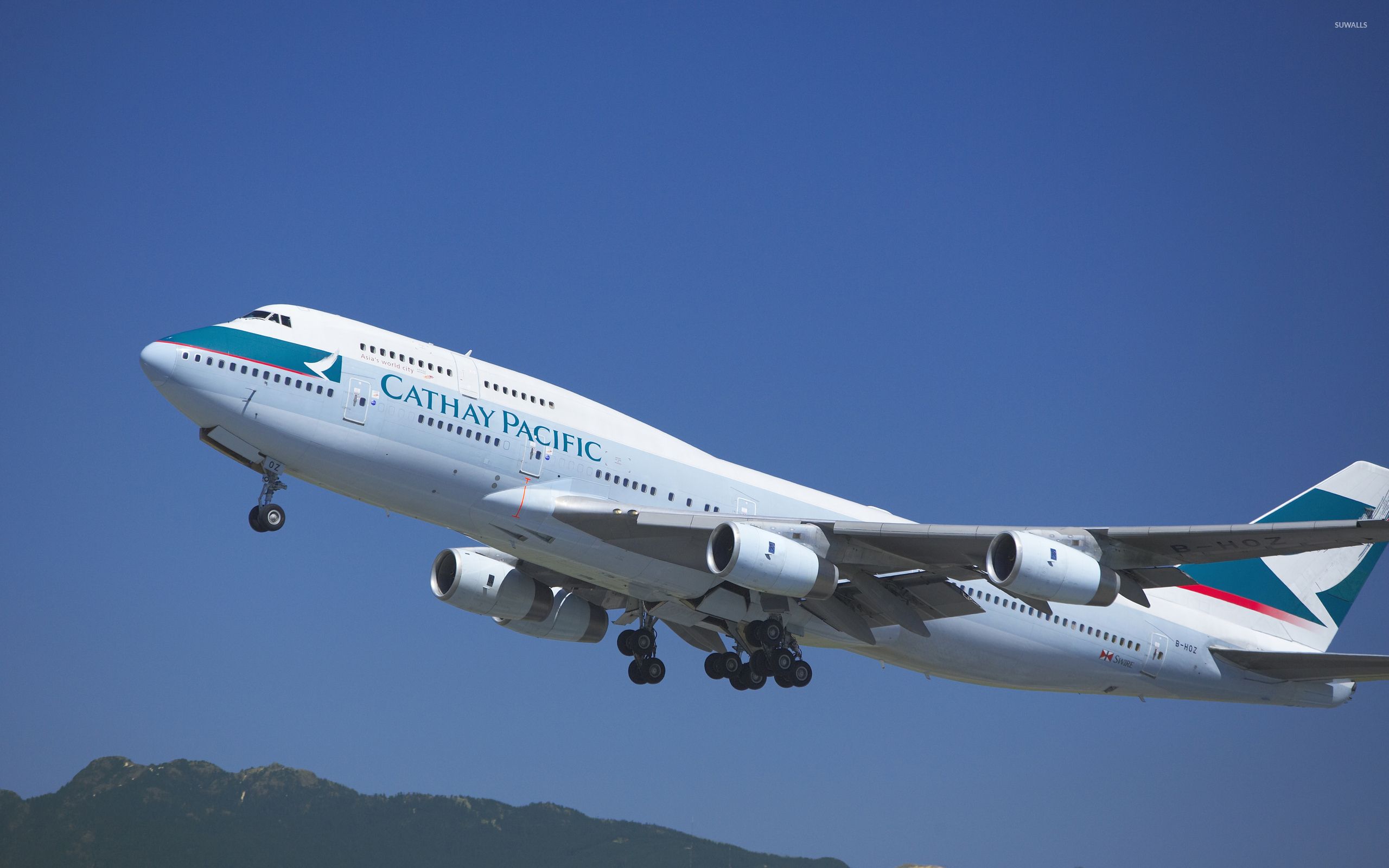 Cathay Pacific Boeing 747 Take Off Wallpaper Wallpaper