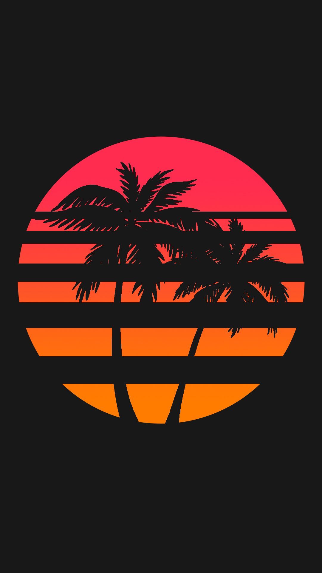 Retrowave Palm Sun. Aesthetic iphone wallpaper