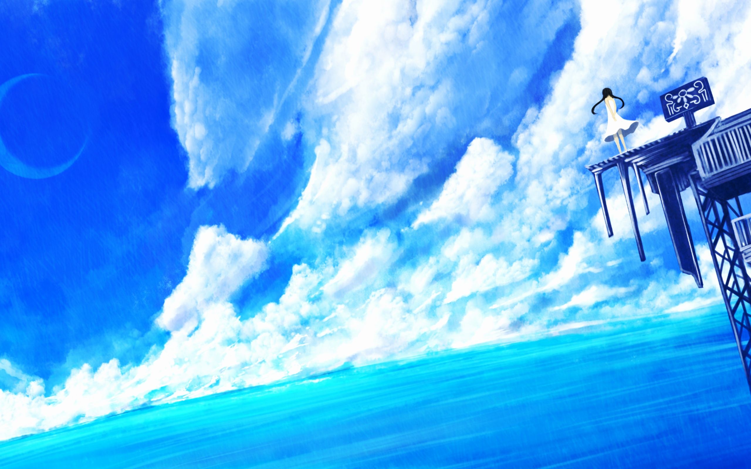 ArtStation - Anime Styled Background | Ocean View | Anime Girl-demhanvico.com.vn