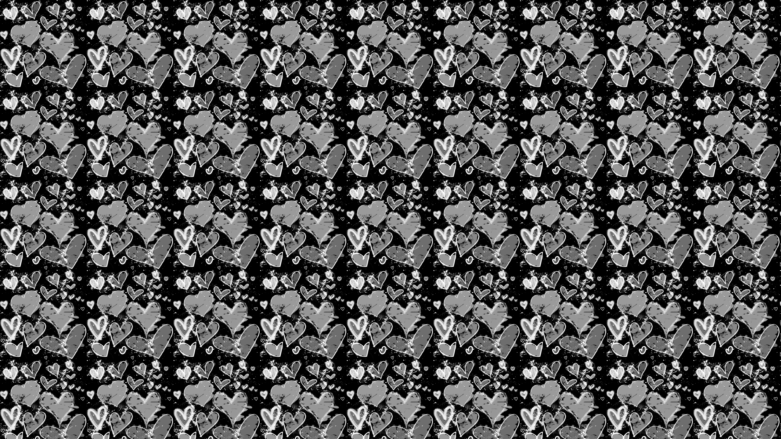 Black Grunge Hearts Desktop Wallpaper
