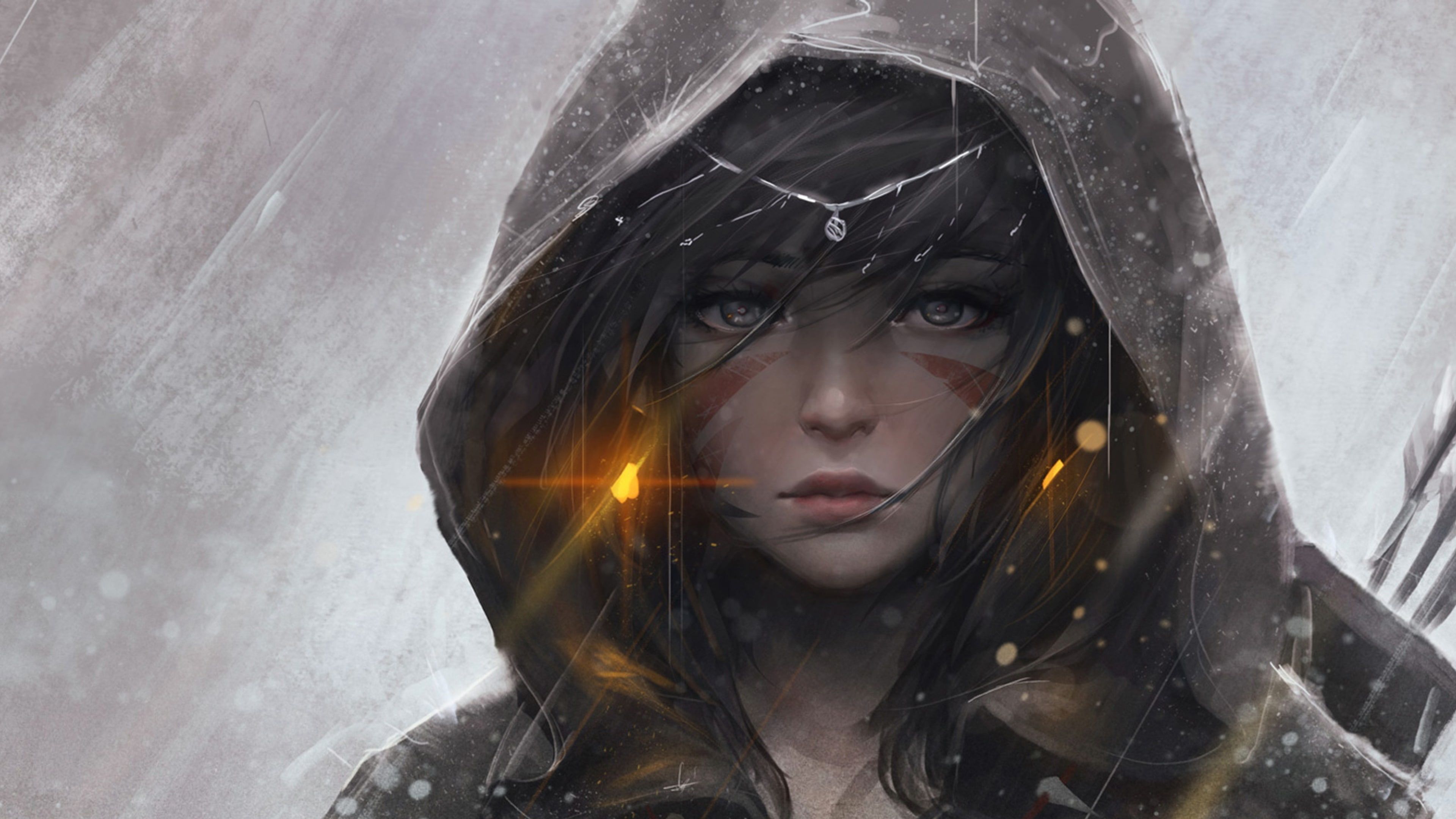 Girl, Pier, Artwork, Artistic, Passing, Transience, Girl With Hood Wallpaper & Background Download