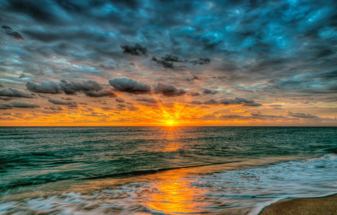 Wallpaper sand, sea, beach, the sky, water, landscape, sunset