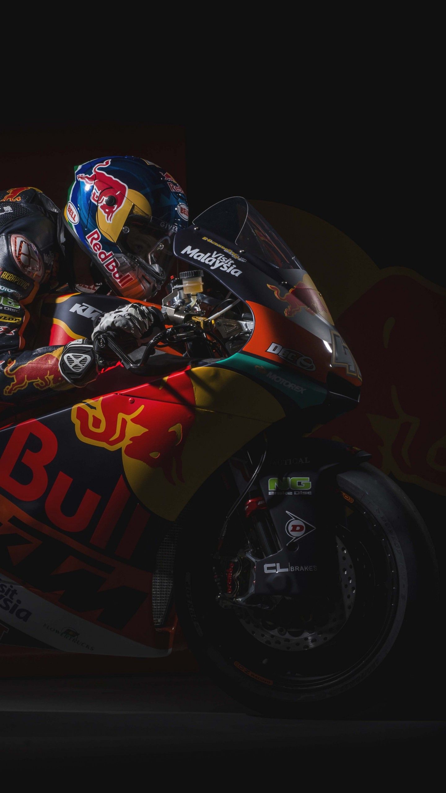 Wallpaper KTM Moto2, MotoGP, Dark background, 4K, 8K, Automotive