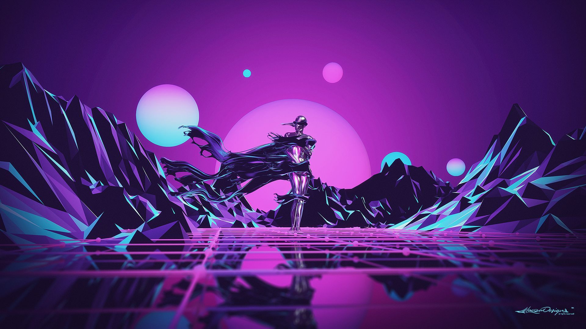 General 1920x1080 abstract Lacza low poly Retro style. Creative