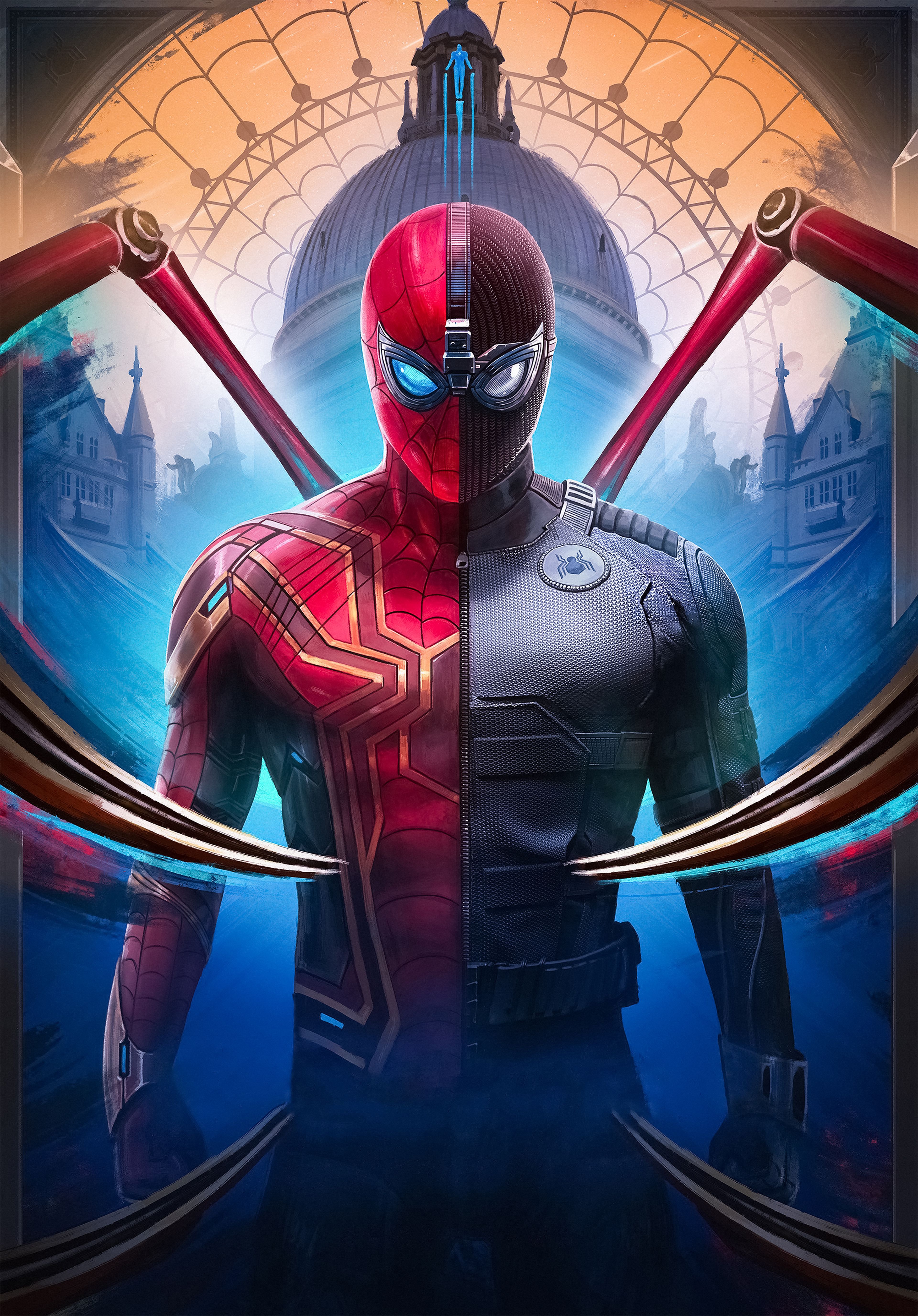 Iron Spider 4K Wallpaper, Spider Man: Far From Home, Marvel Comics