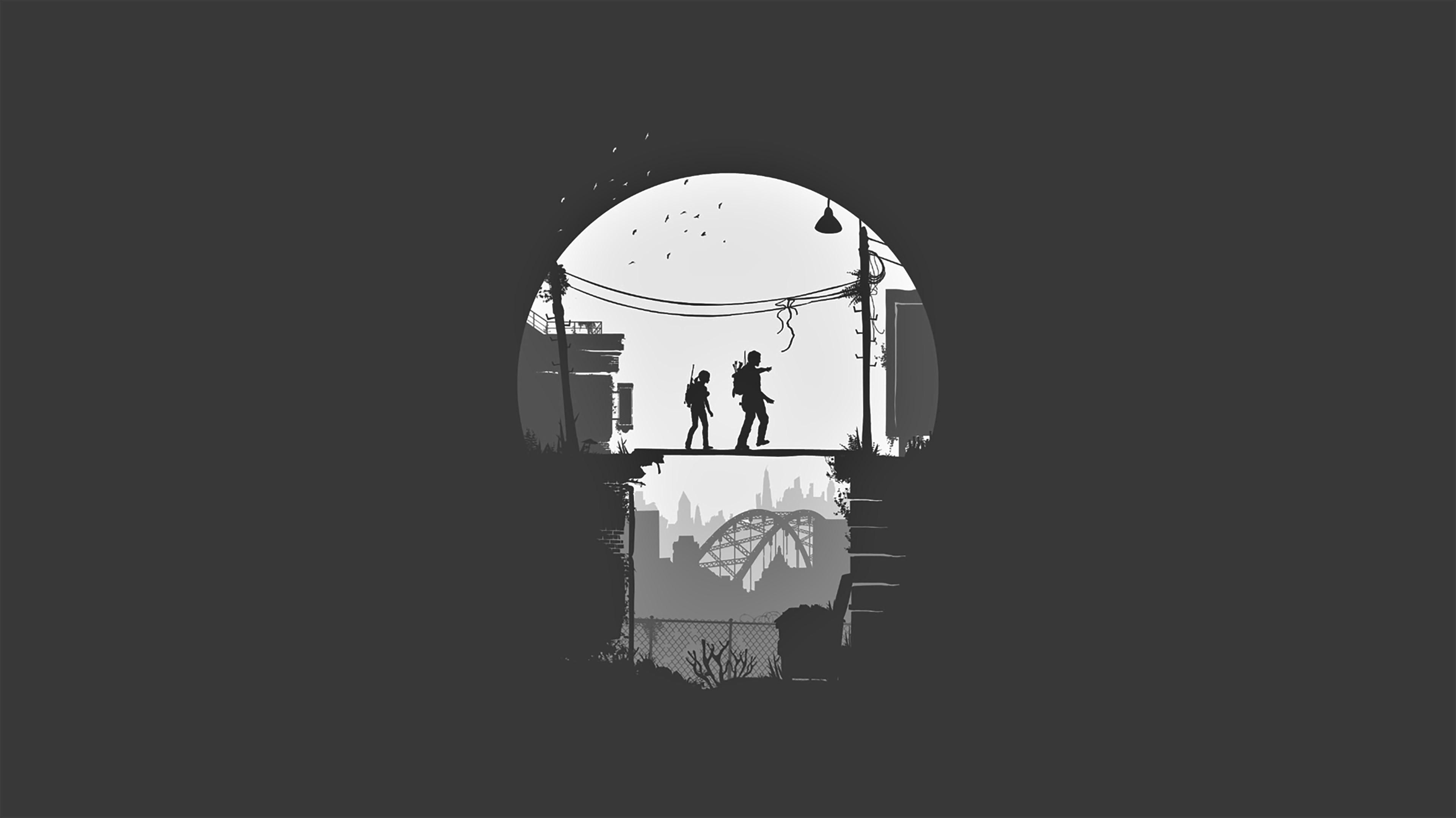 Joel and Ellie / The Last Of Us (Grey) (3840x2160). The last of us, Laptop wallpaper desktop wallpaper, Anime computer wallpaper