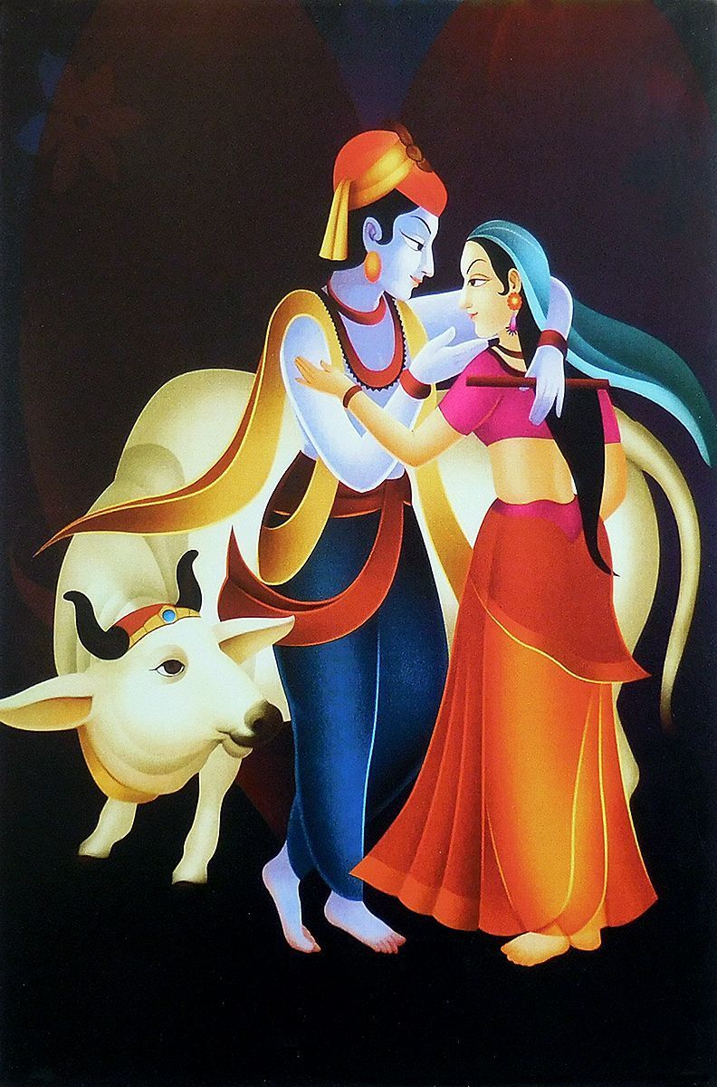 Radha Krishna in a Romantic Mood Poster. Krishna radha