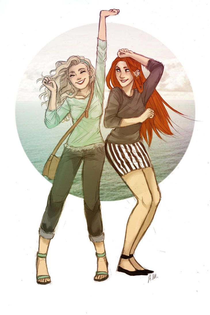 Friends by drakonarinka Luna and Ginny. Harry potter fan art