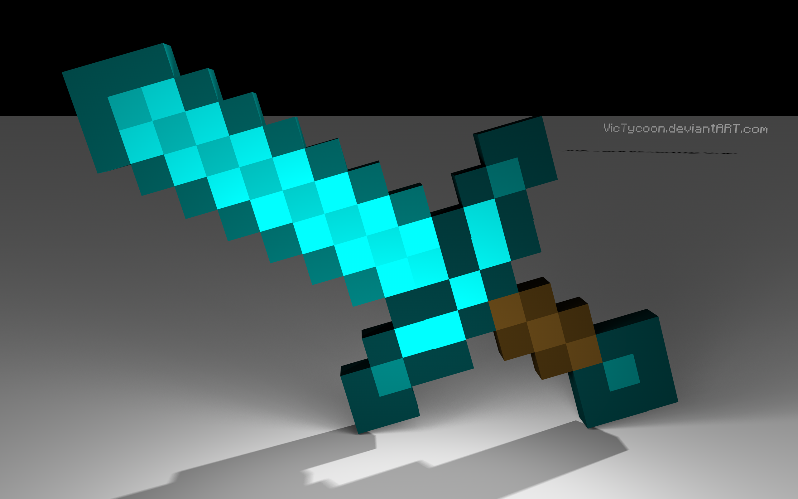 minecraft steve with diamond sword wallpaper