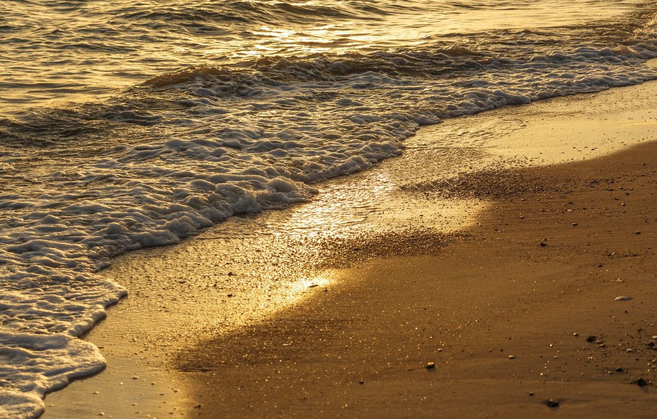 Wallpaper sand, sea, wave, beach, summer, sunset, summer, beach