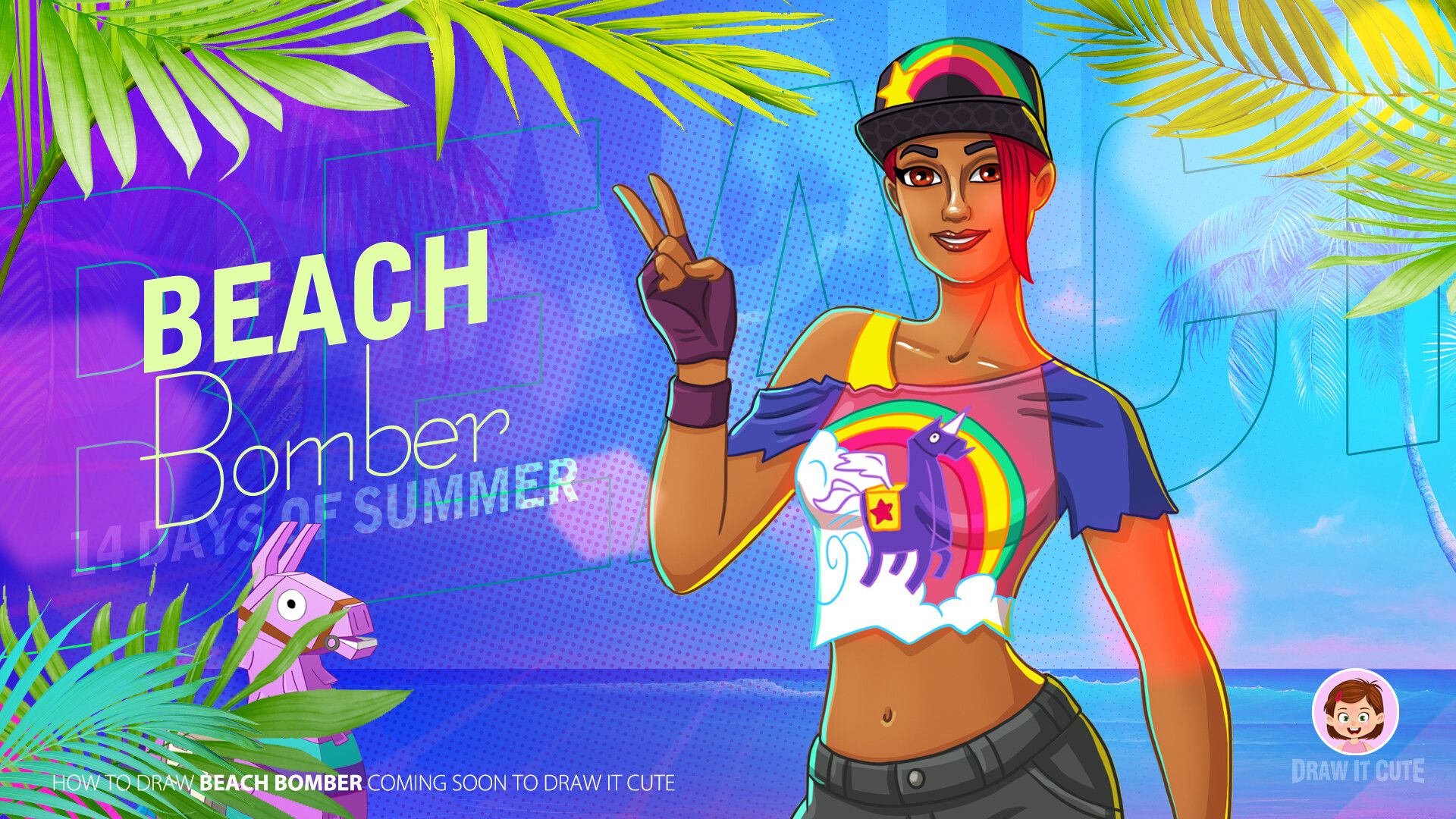 How To Draw Beach Bomber. Fortnite Season 9 Step By
