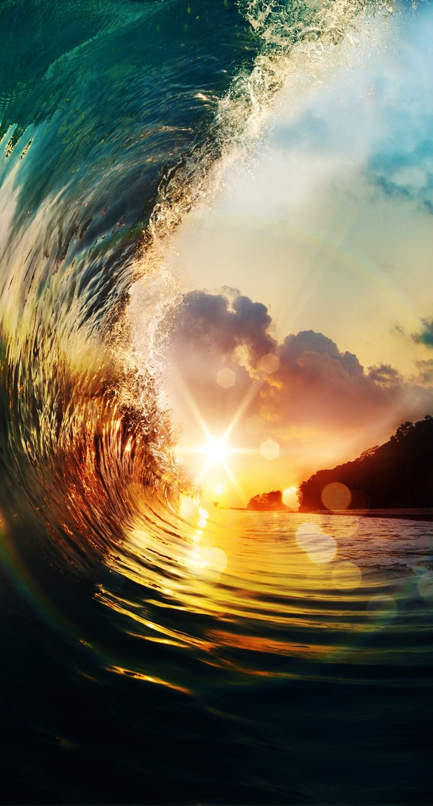 Hmmm. Waves wallpaper, Sunset