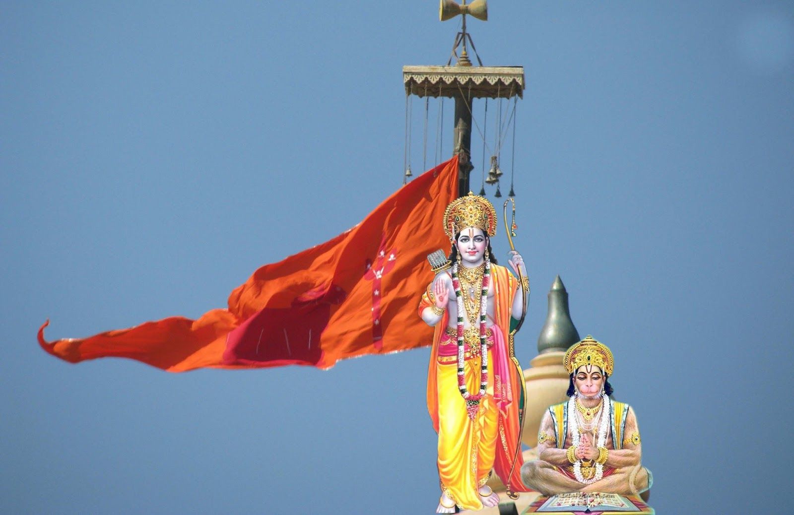 Hanuman With Ramji At Temple Hanuman