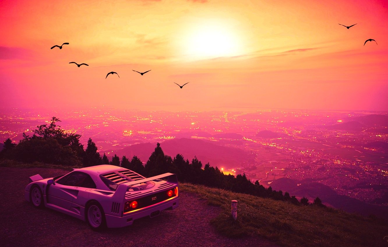 car sunset
