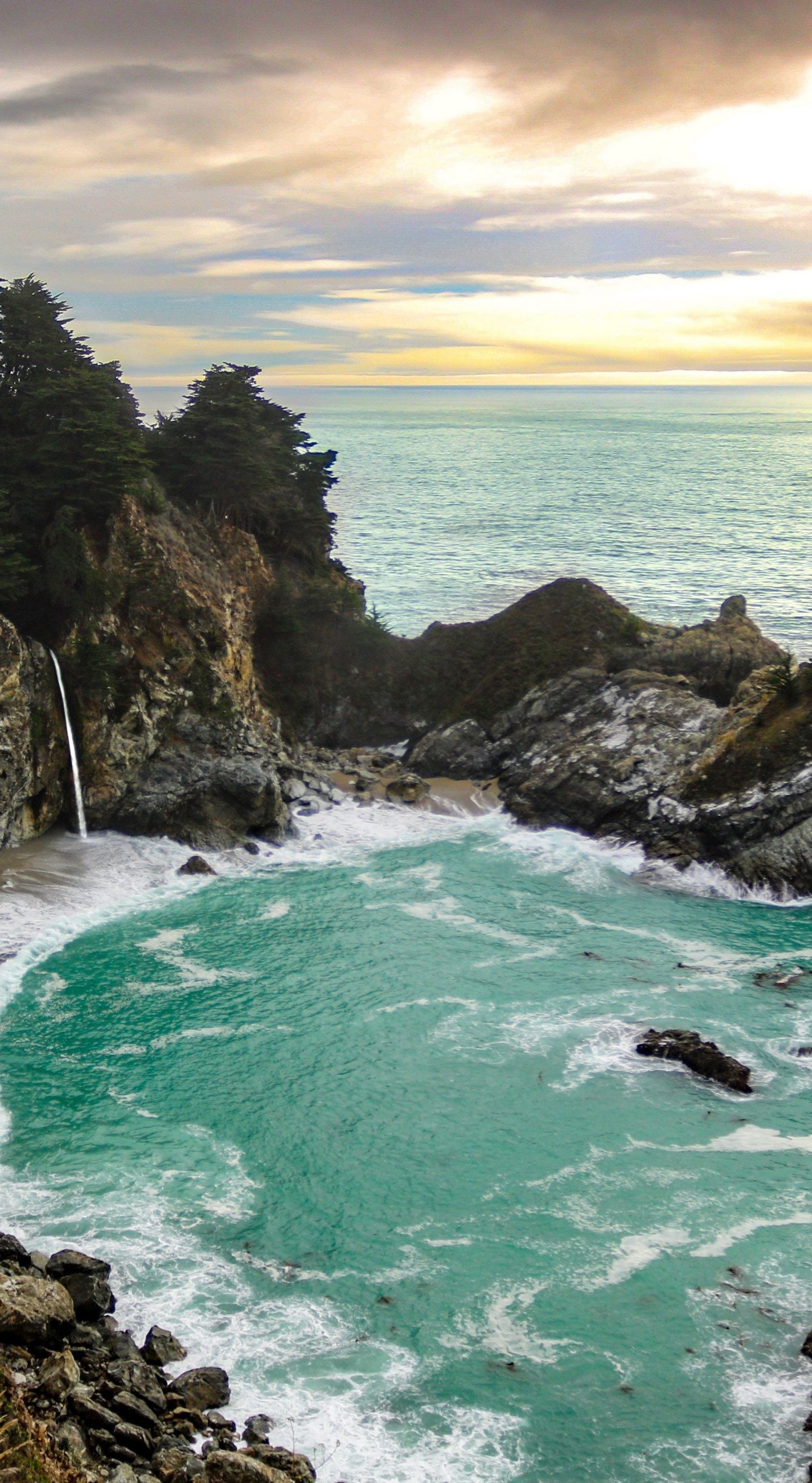 McWay Falls, Big Sur, coast, beach, nature, 1440x2630 wallpaper