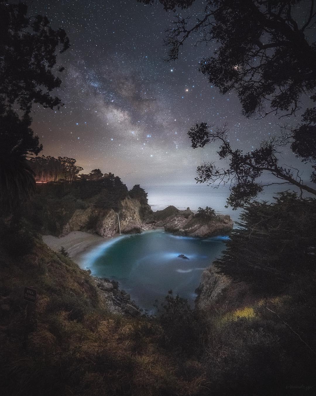 The Milky Way over McWay Falls in Big Sur, California 1080x1350