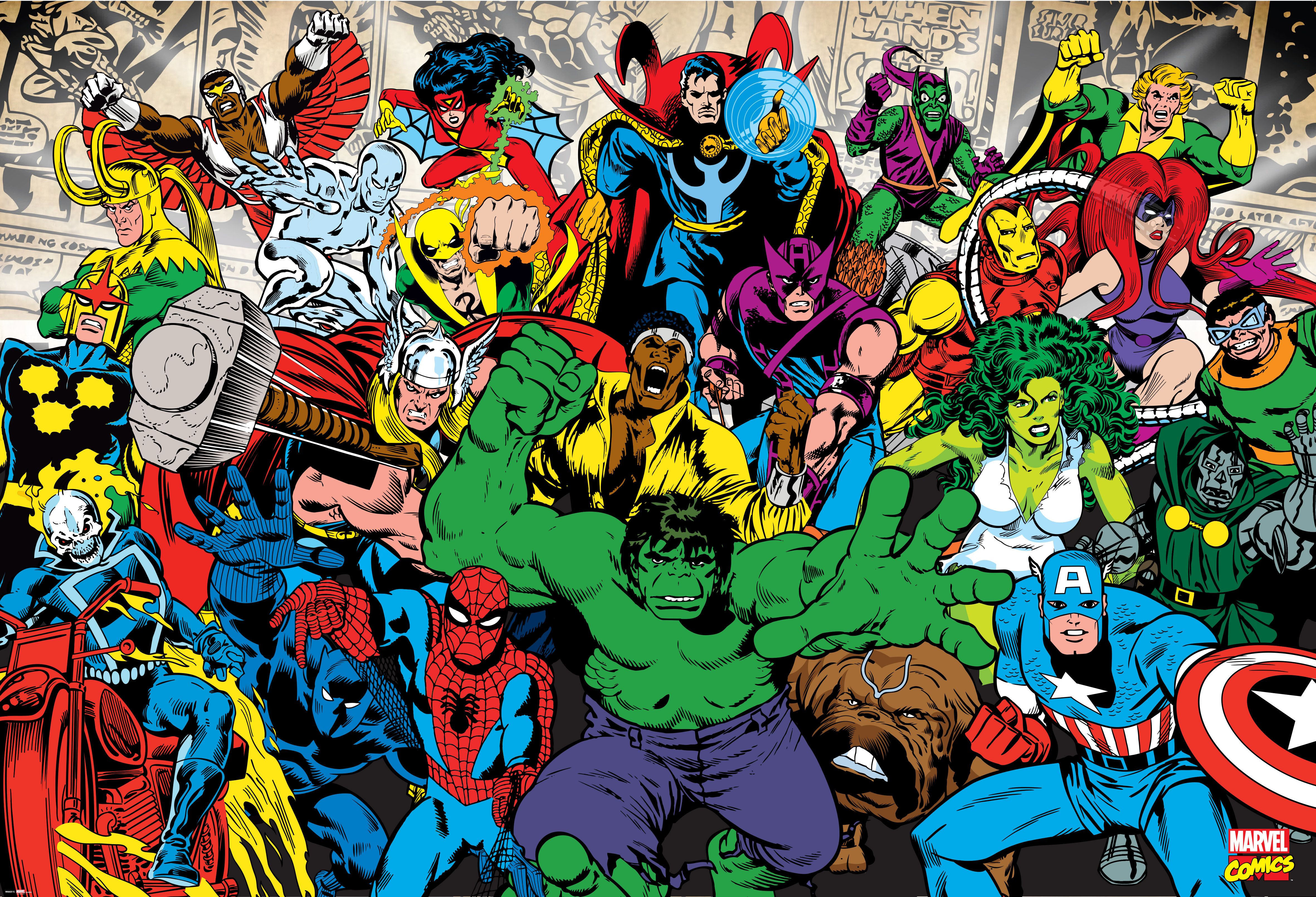 Free download Style Themed Deco Mural Marvel Characters 4724x3221