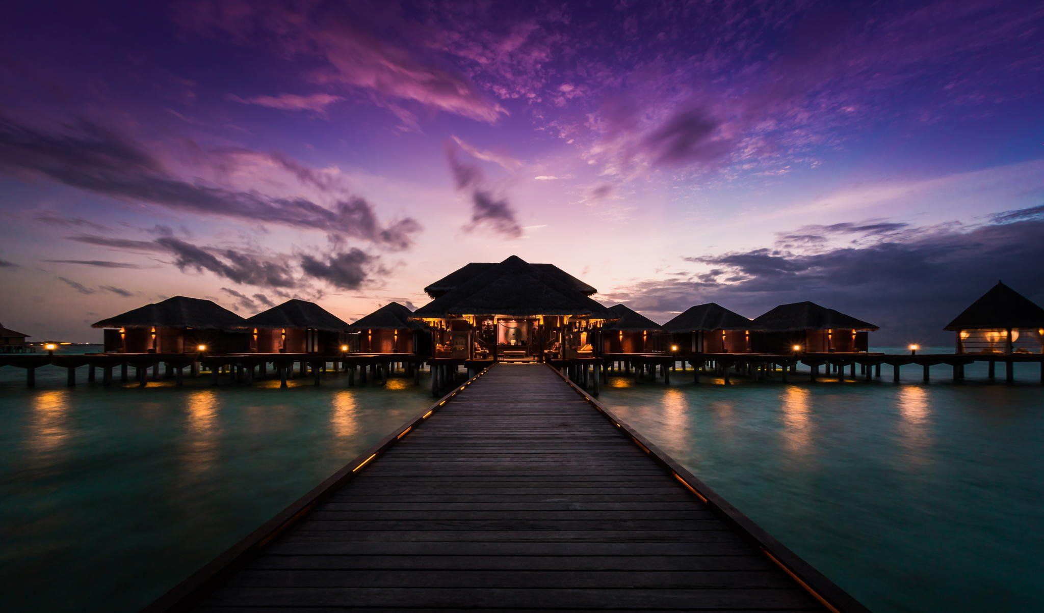 Anantara veli resort and spa maldives sunset pier wallpaper