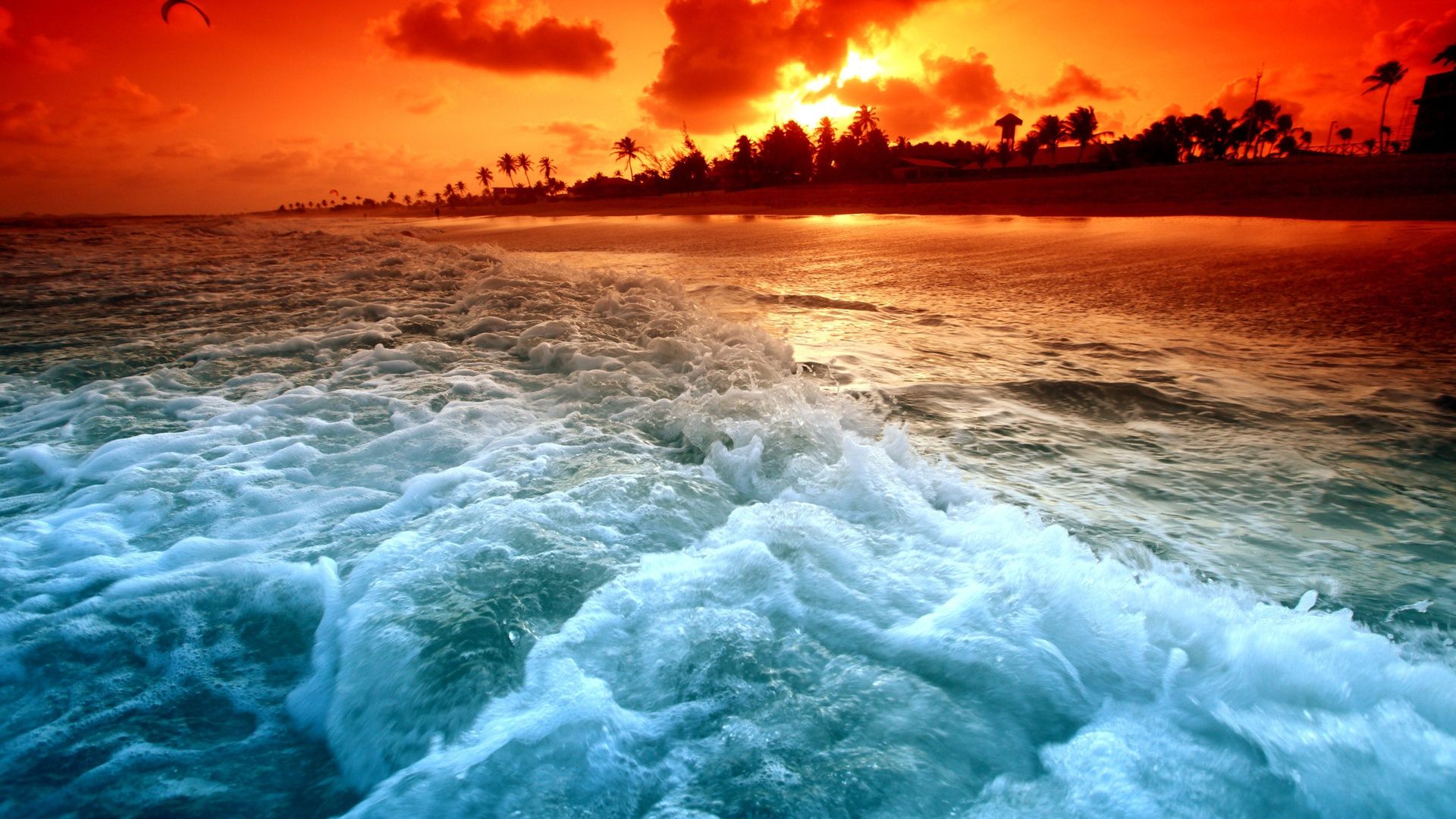 Download 1920x1080 HD Wallpaper maldives ocean beach sunset