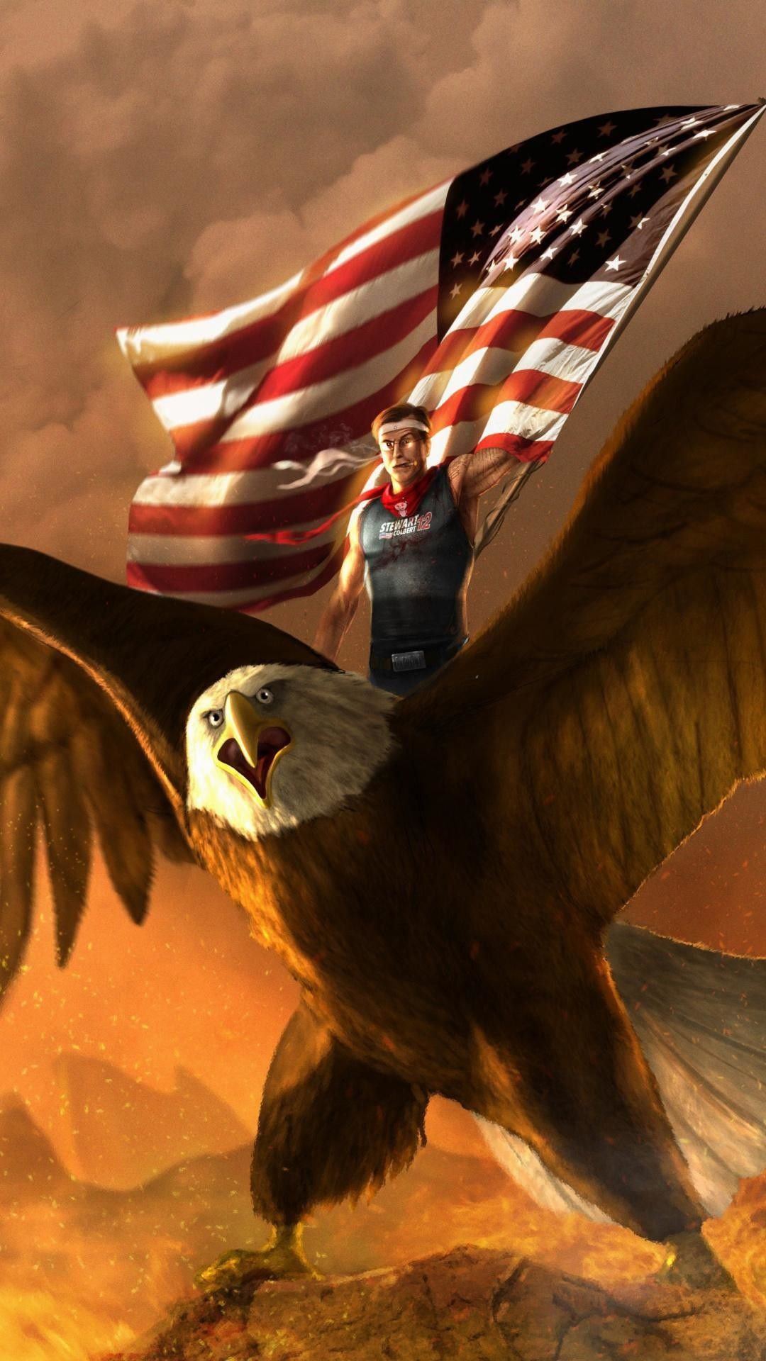 65+ American Flag With Eagle